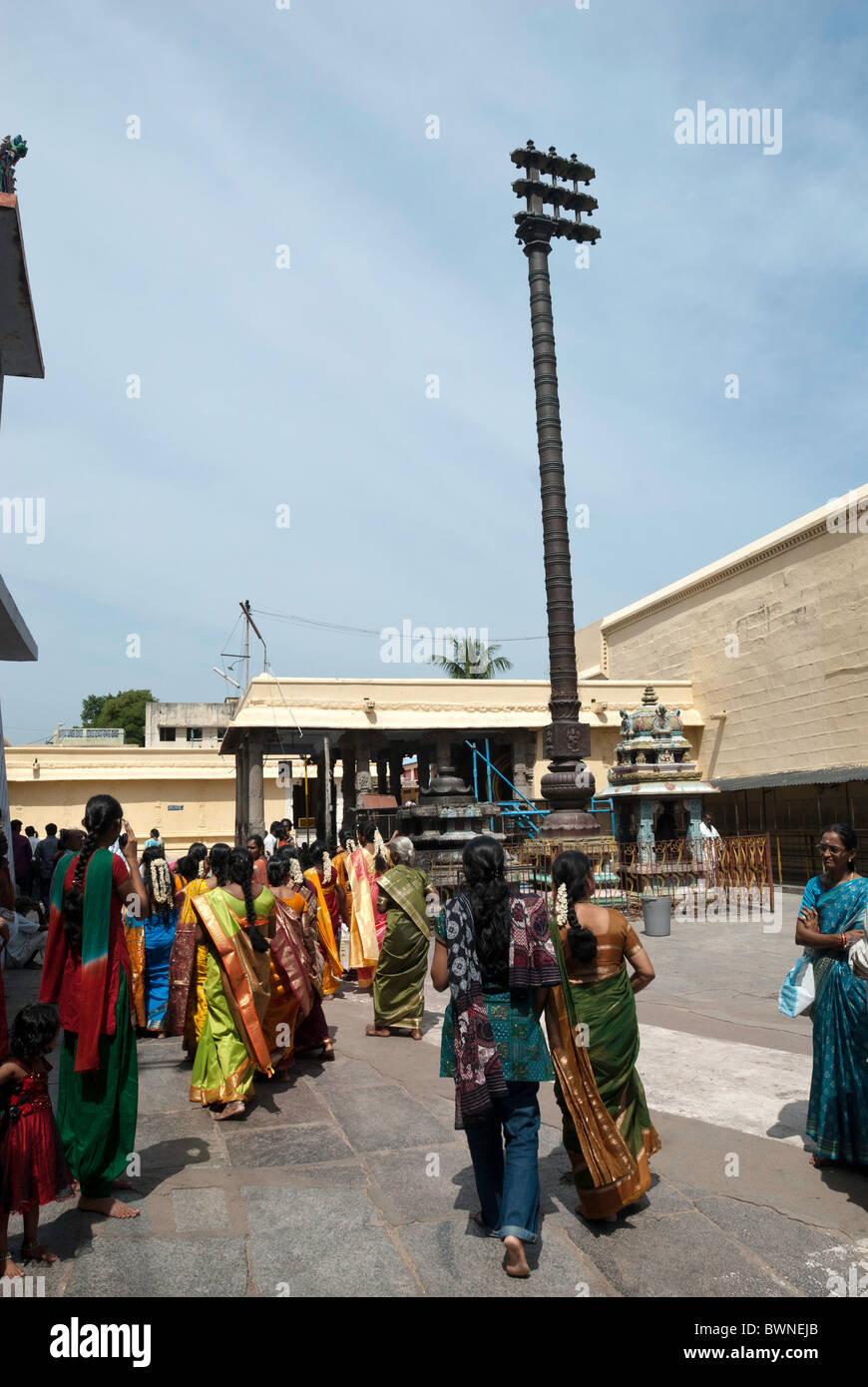 L'Kamakshi Amman Temple Hindu saivite ; ; ;;Kanchipuram de Kancheepuram, Tamil Nadu.L'Inde.matin Banque D'Images