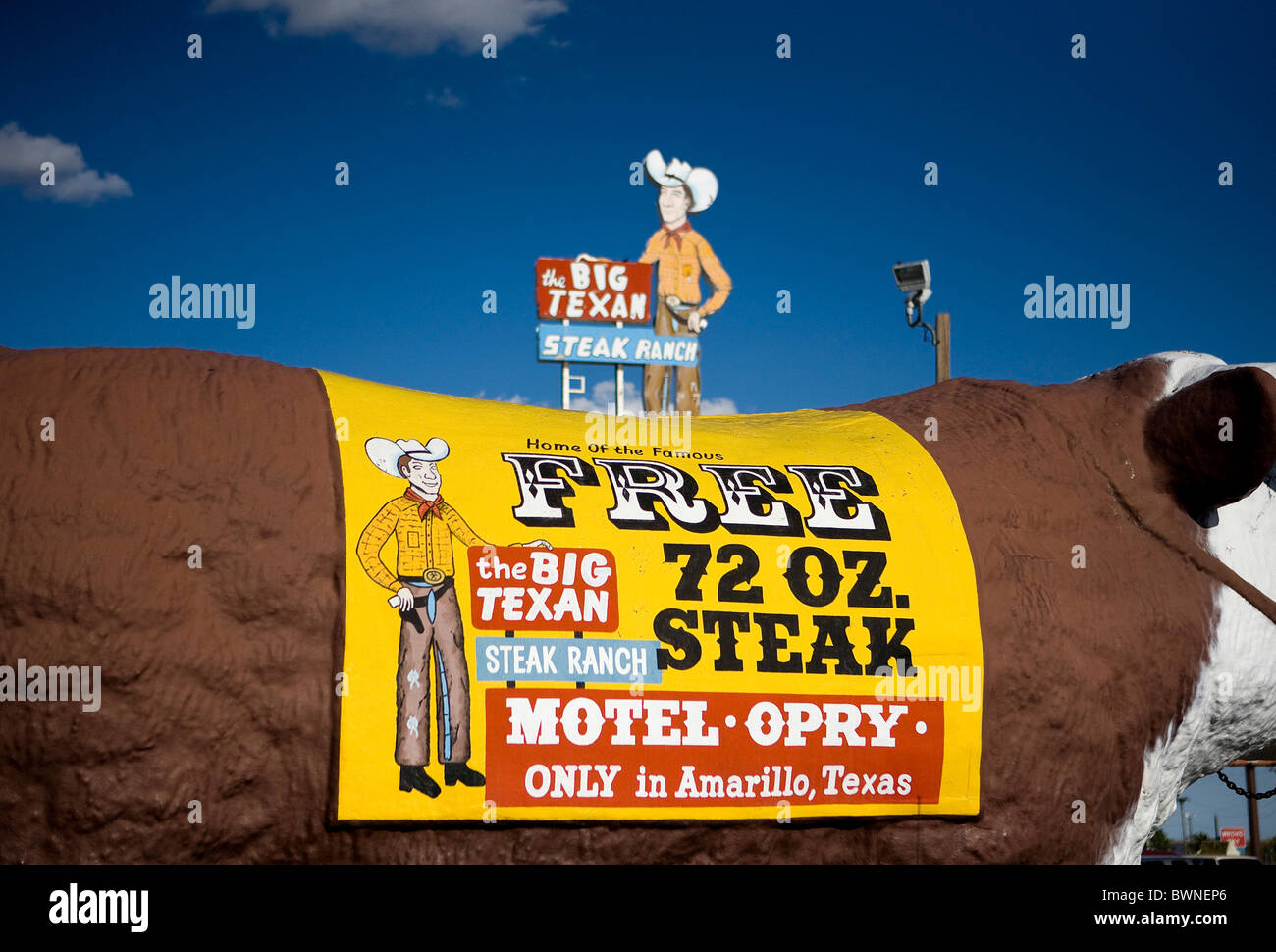 Le Big Texan Steak Ranch à Amarillo au Texas. Banque D'Images