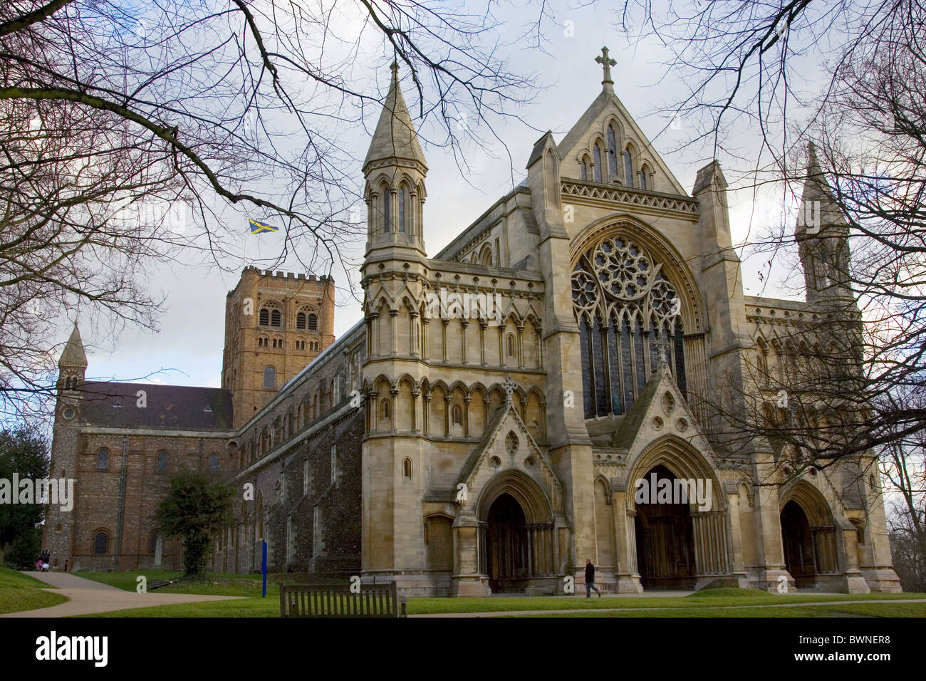 St Alban's Cathedral, le site de l'éducation nouvelle et de conservation Banque D'Images