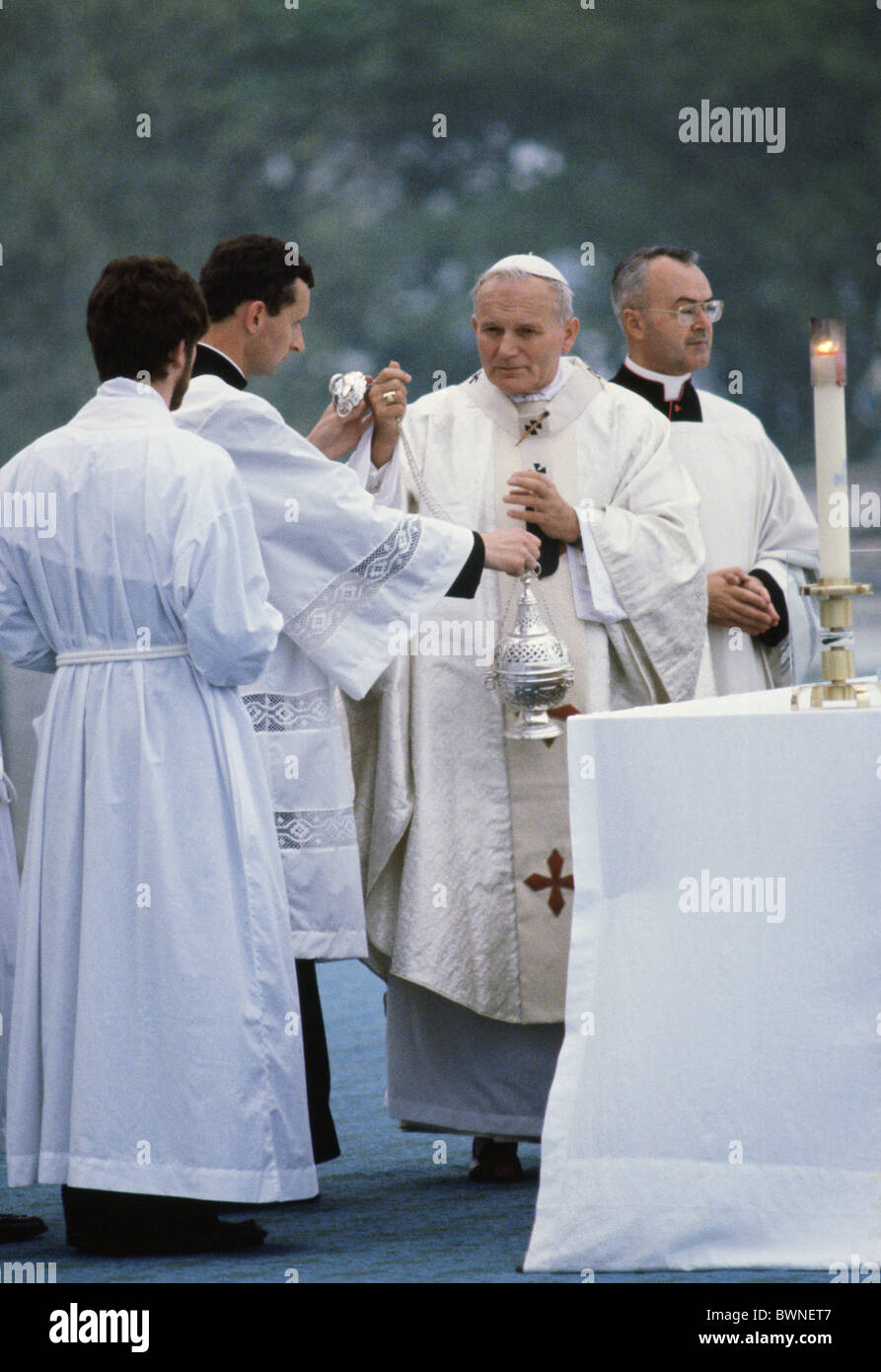 Le Pape Jean Paul II dit la messe dans Knock, Irlande. Jour (pas de date connue) Banque D'Images
