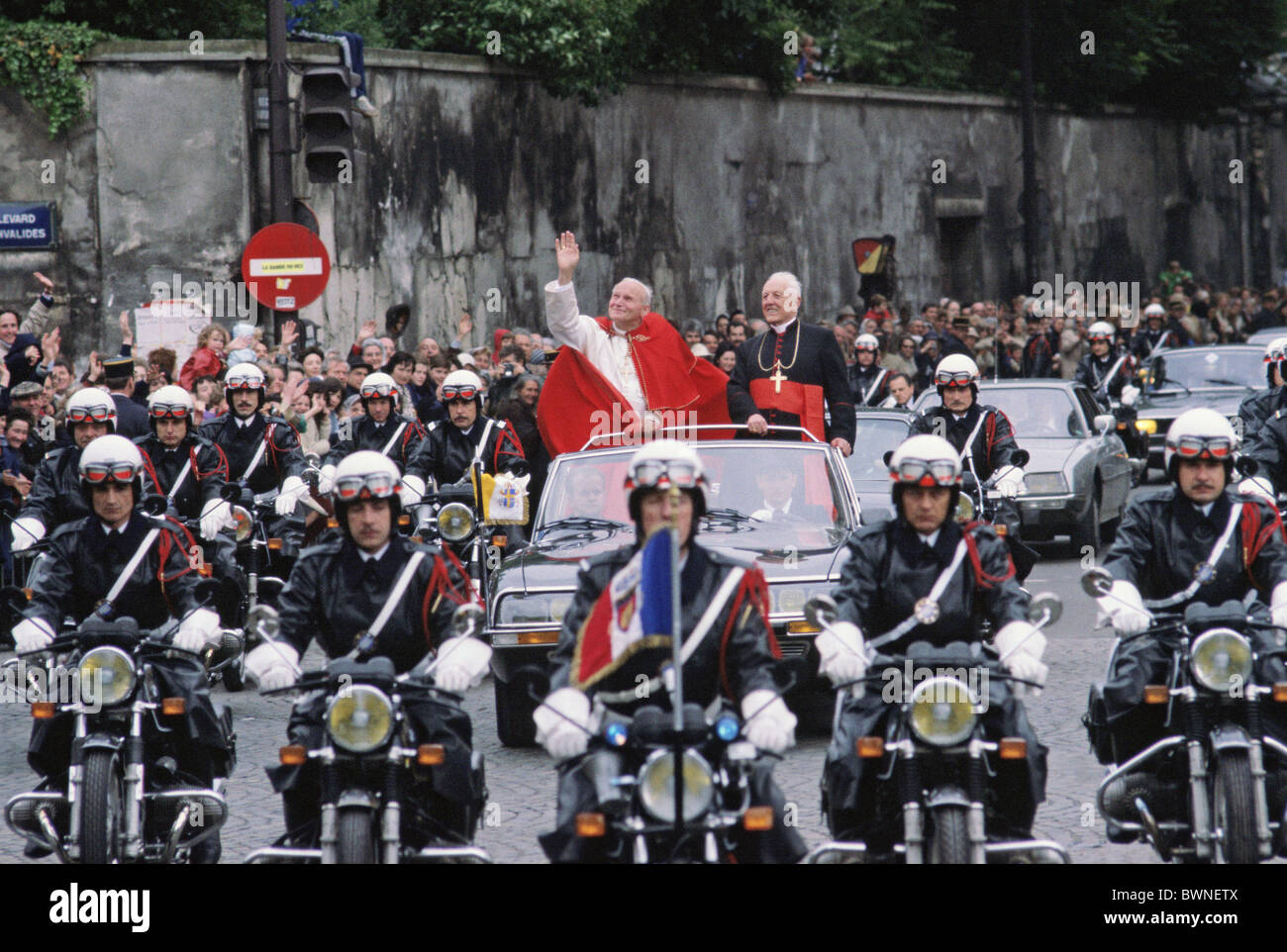 Le Pape Jean Paul II à Paris, France. Jour (pas de date connue) Banque D'Images