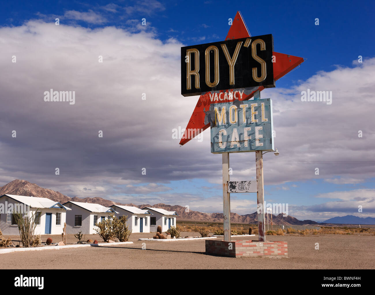Roy's Gas Station, Route 66, Amboy, Californie Banque D'Images