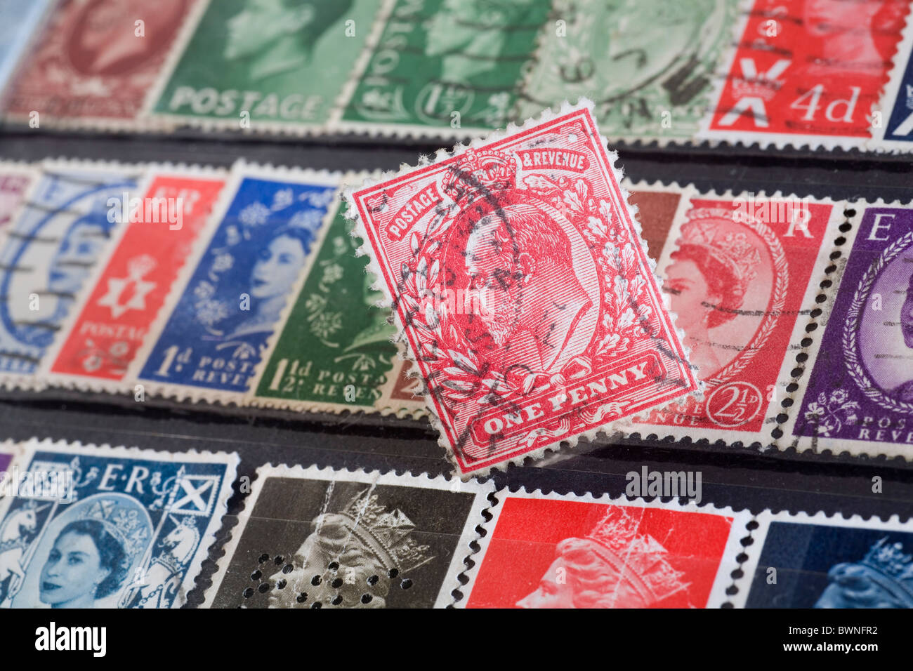 Timbre-poste britannique avec le roi George V, donc peut-être le timbre de datation autour de 1902 Banque D'Images