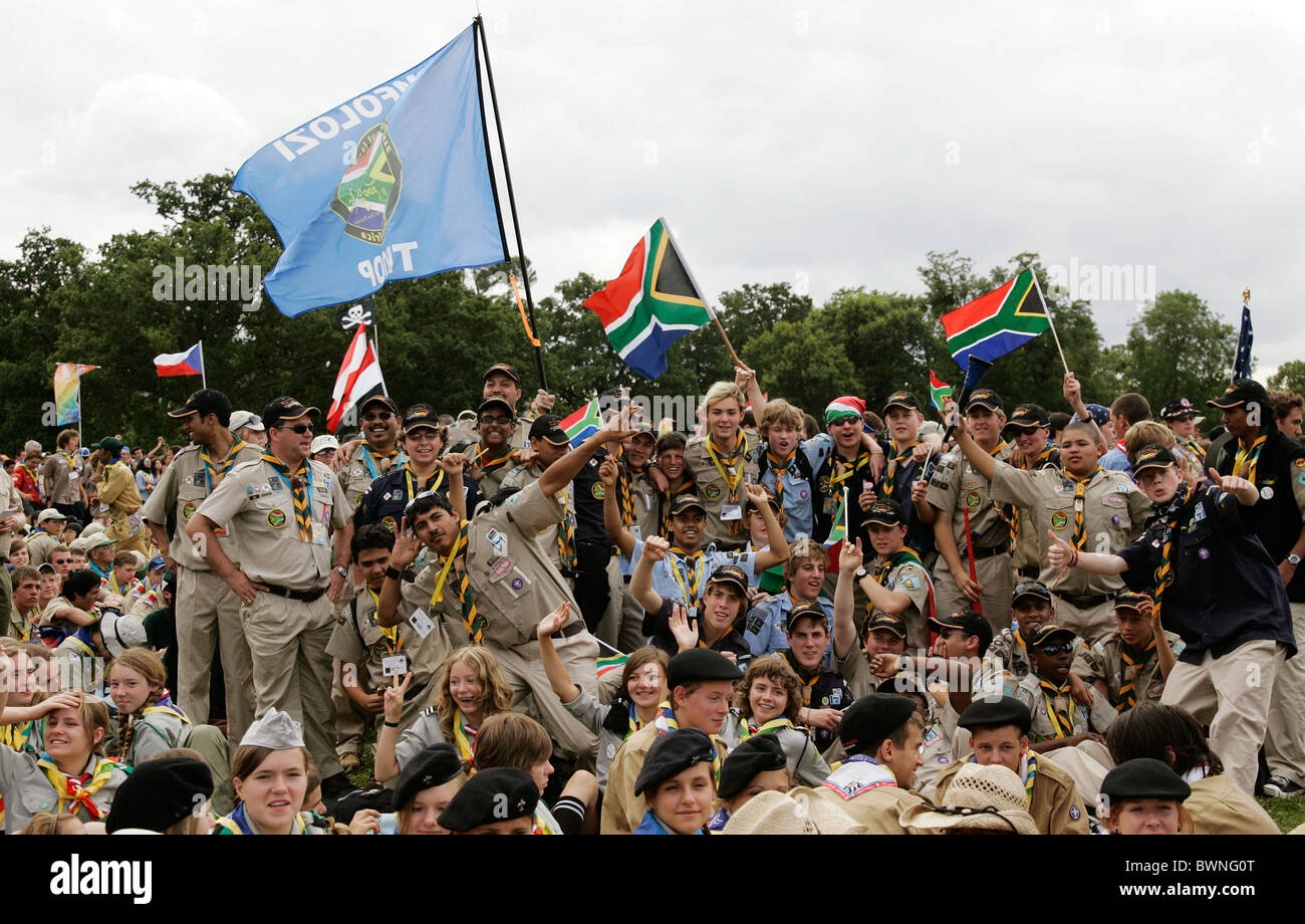 Les Scouts De L Afrique Du Sud Et Dans D Autres Pays D Assister A L Ouverture Du 21e Jamboree Scout Mondial A Hylands Park Photo Stock Alamy