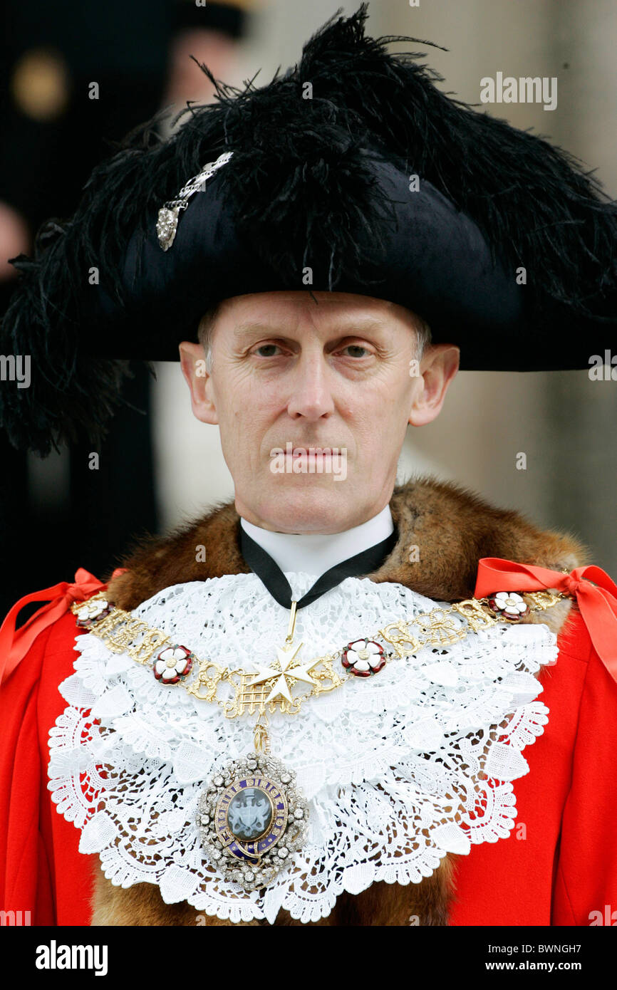 Lord Maire de la City de Londres, Michael Berry, salés au service pour marquer le 200e anniversaire de la victoire de Nelson à Trafalg Banque D'Images