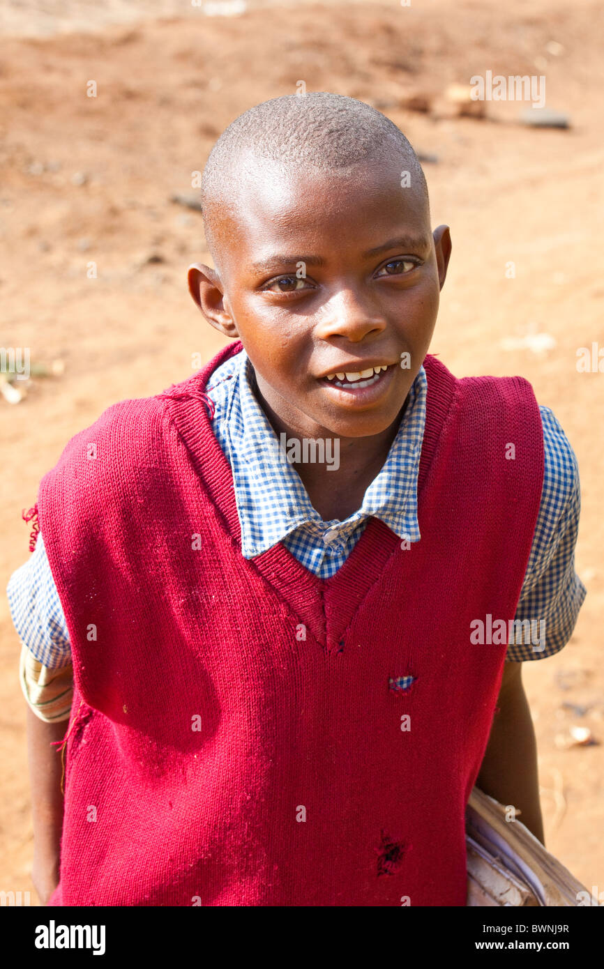 Écolier à Nakuru, Kenya Banque D'Images