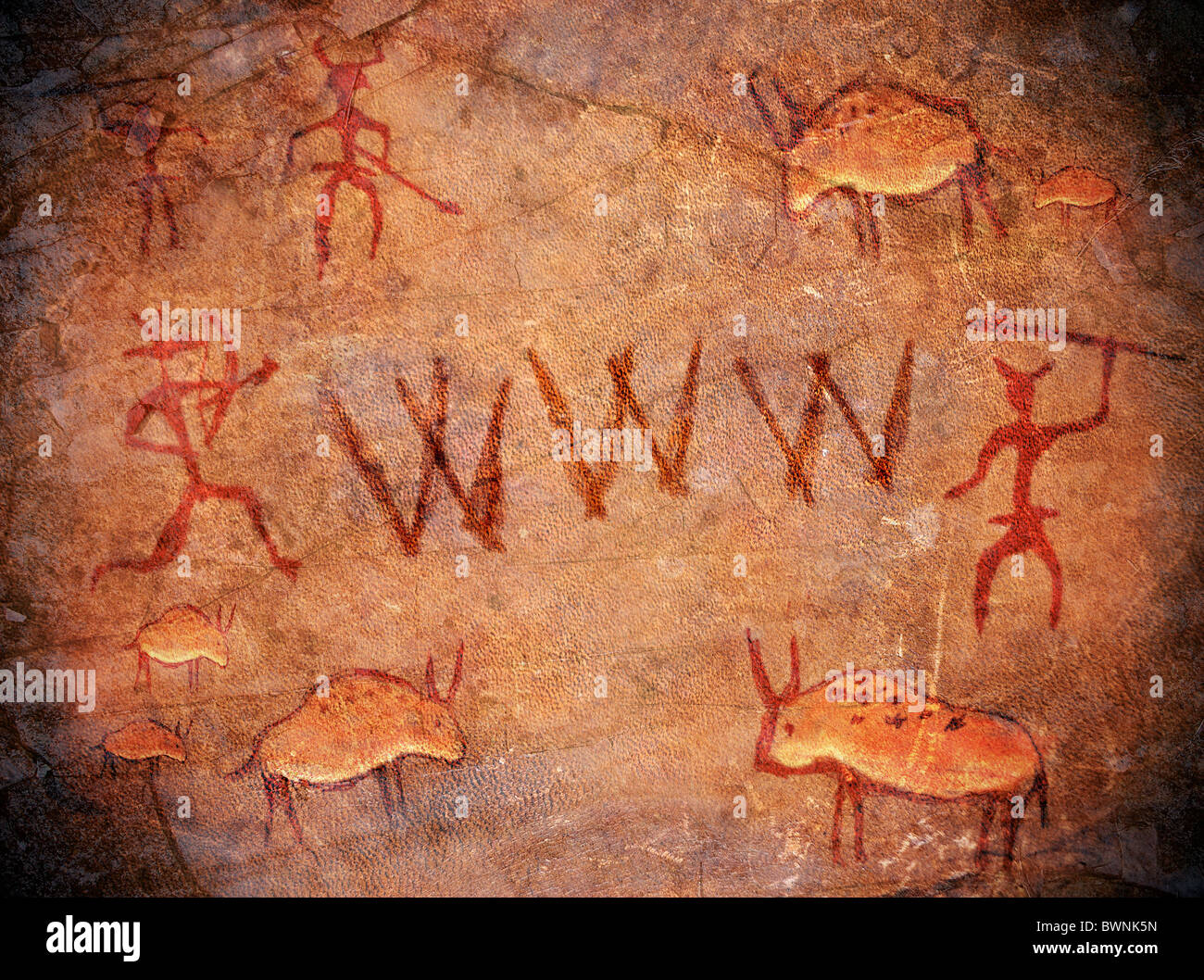 World wide web préhistorique peinture cave Banque D'Images