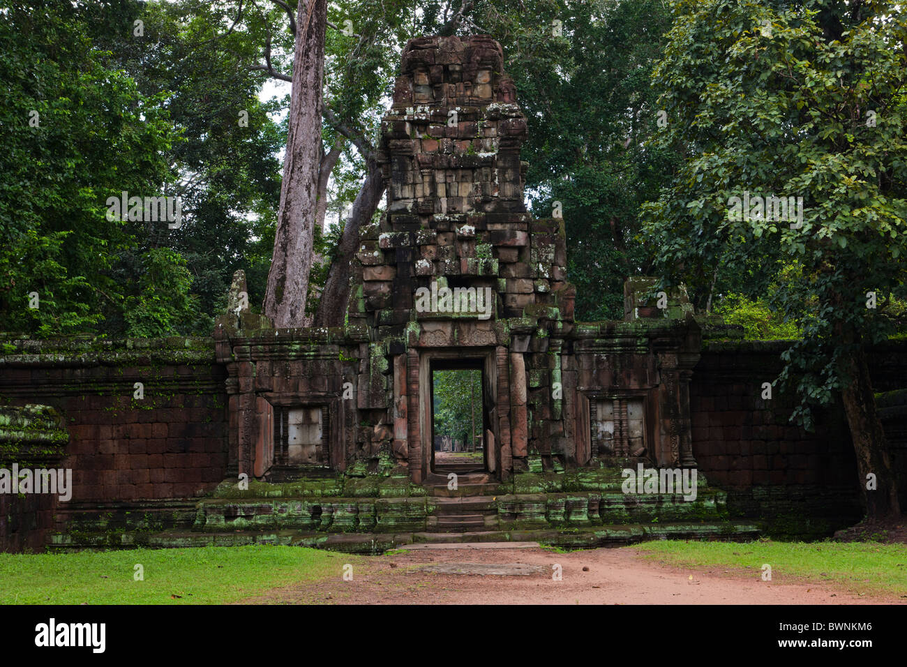 Angkor Thom, Porte de Palais Royal, Temples d'Angkor, Cambodge Banque D'Images