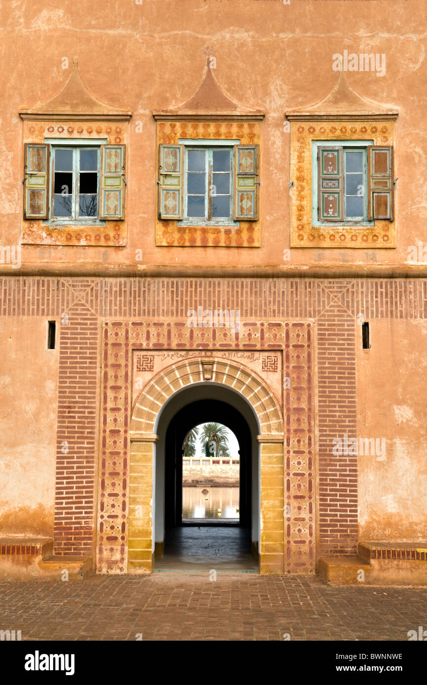 Sidi Mohammed ibn Abdallah Pavillon au Jardins de la Menara, Marrakech Banque D'Images