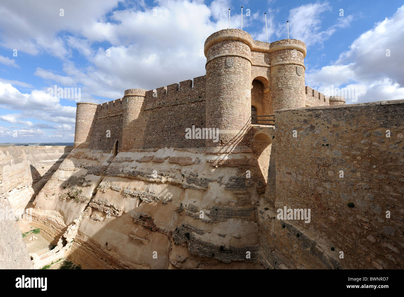 Château du 15ème siècle, construit par Juan Pacheco, marquis de Villena, Chinchilla de Montearagon, Castille-La Manche, Province d'Albacete, Espagne Banque D'Images