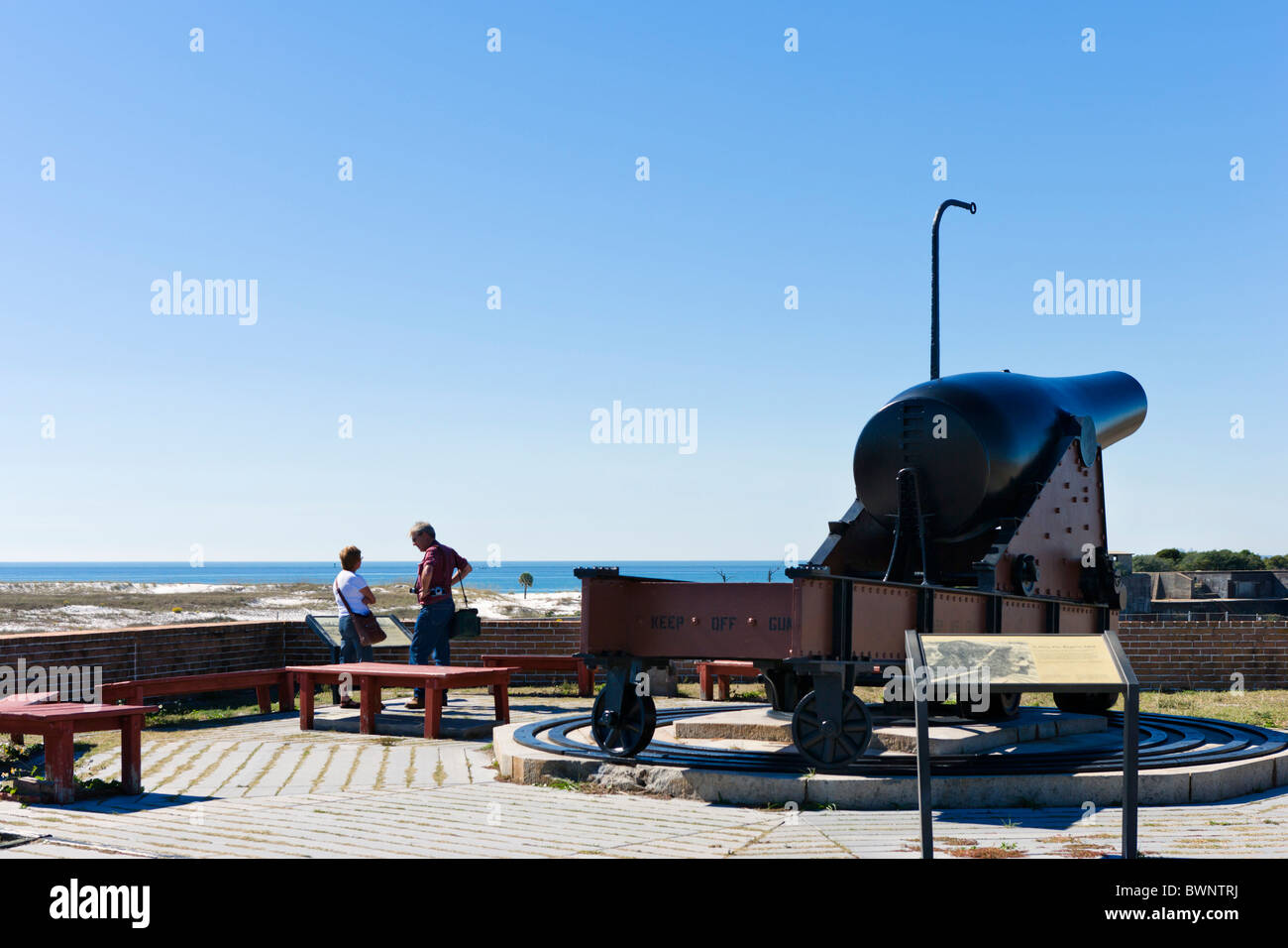 Embrasure, Fort Pickens, Gulf Islands National Seashore, Pensacola Beach, Santa Rosa Island, la Côte du Golfe, Florida, USA Banque D'Images