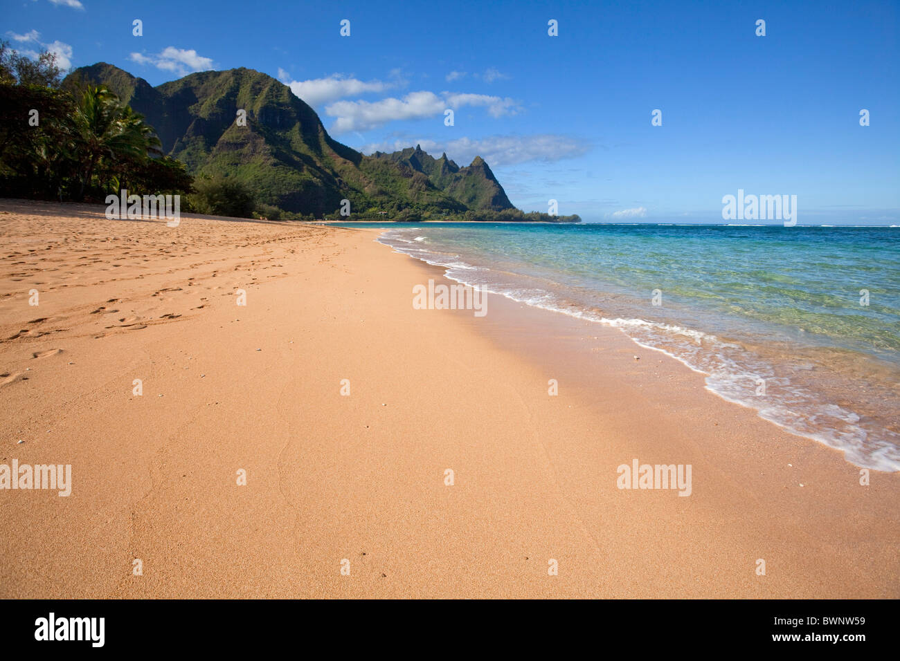 Tunnels Beach, Makua, Haena, Kauai, Hawaii Banque D'Images