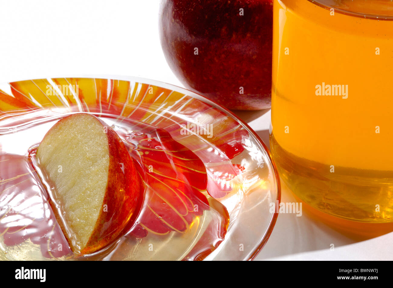 Les pommes et le miel nouvel an juif repas de fête Banque D'Images