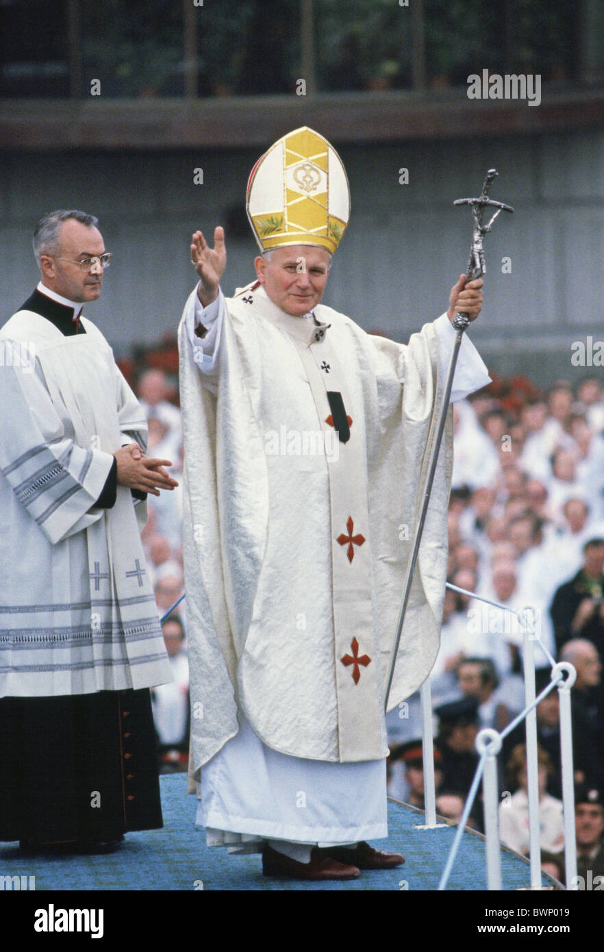 Le Pape Jean Paul II dit la messe dans Knock, Irlande (jour date non connue) Banque D'Images
