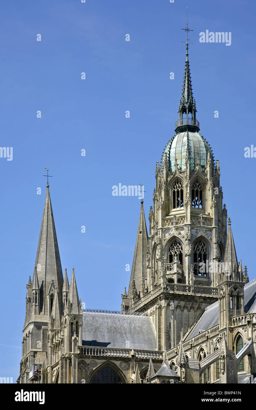 La cathédrale de Bayeux, Normandie, France. Banque D'Images