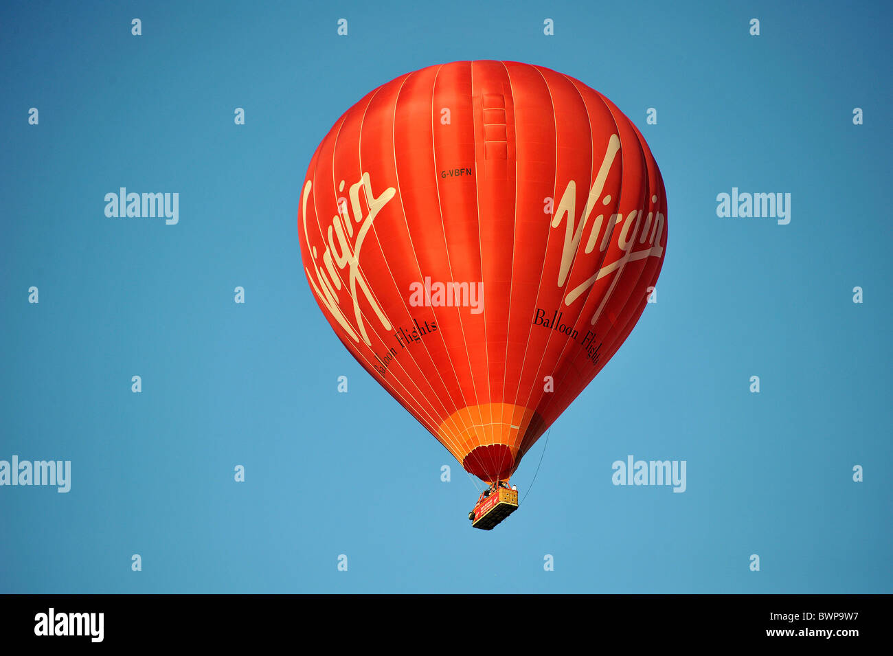 Virgin red hot air balloon Banque D'Images