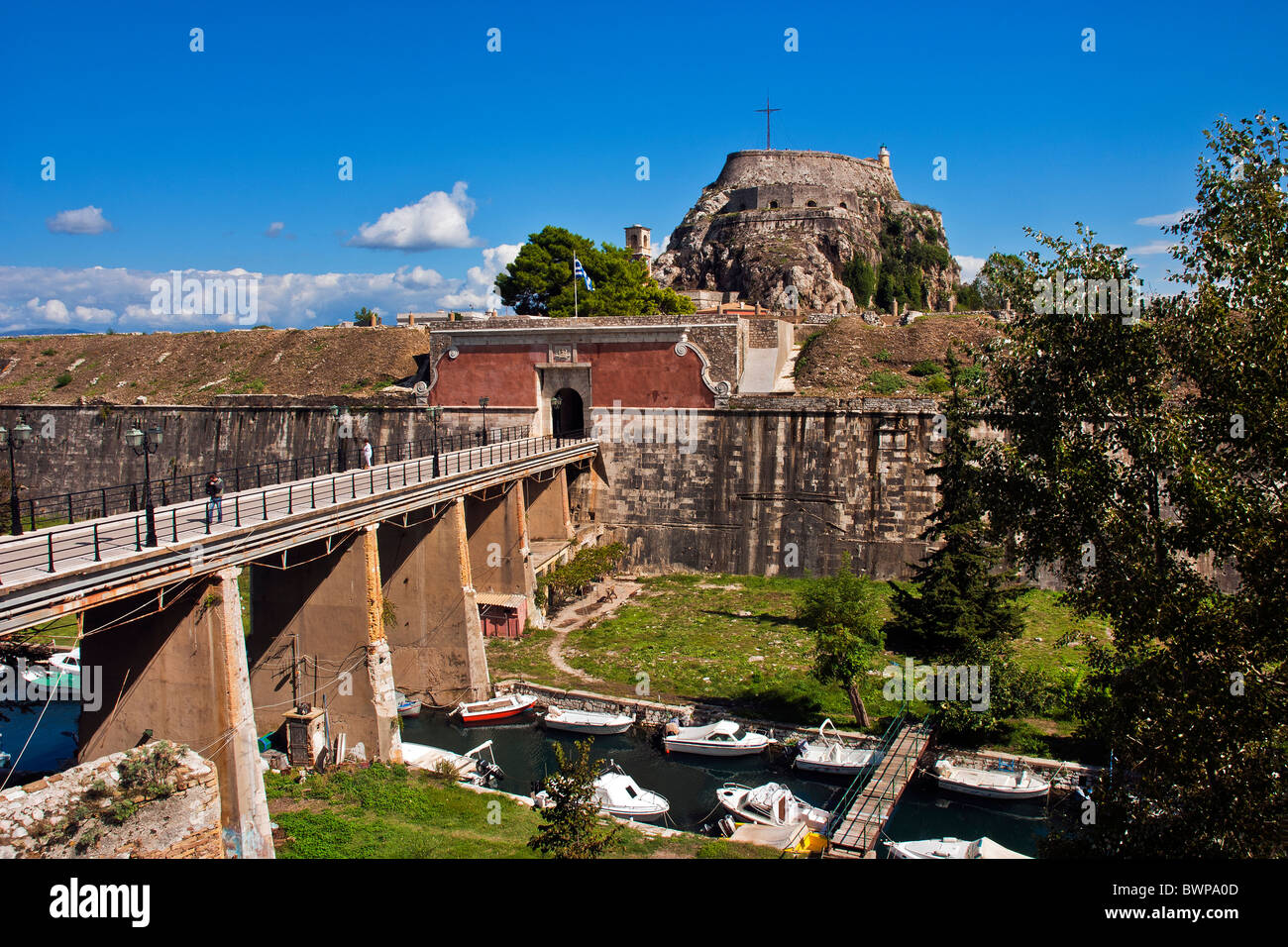 L'ancienne forteresse dans la ville de Corfou, Îles Ioniennes Grèce. Banque D'Images