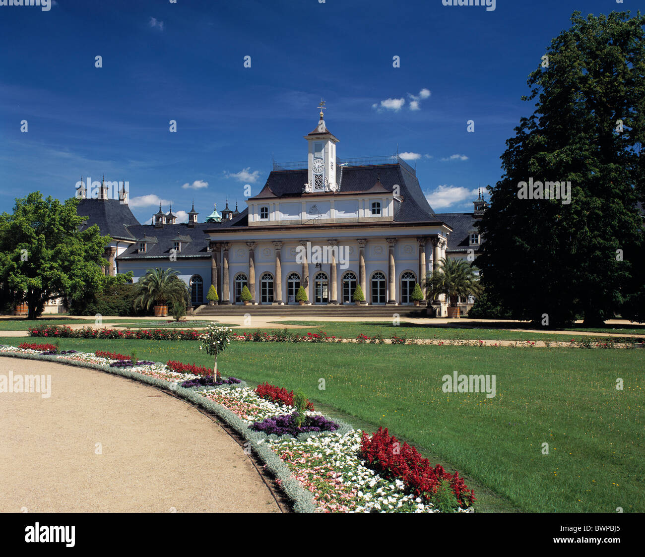 Allemagne Europe Dresden Pillnitz Palace New Palace plaisir motif Chinese Style Classicisme Saxe Building Banque D'Images