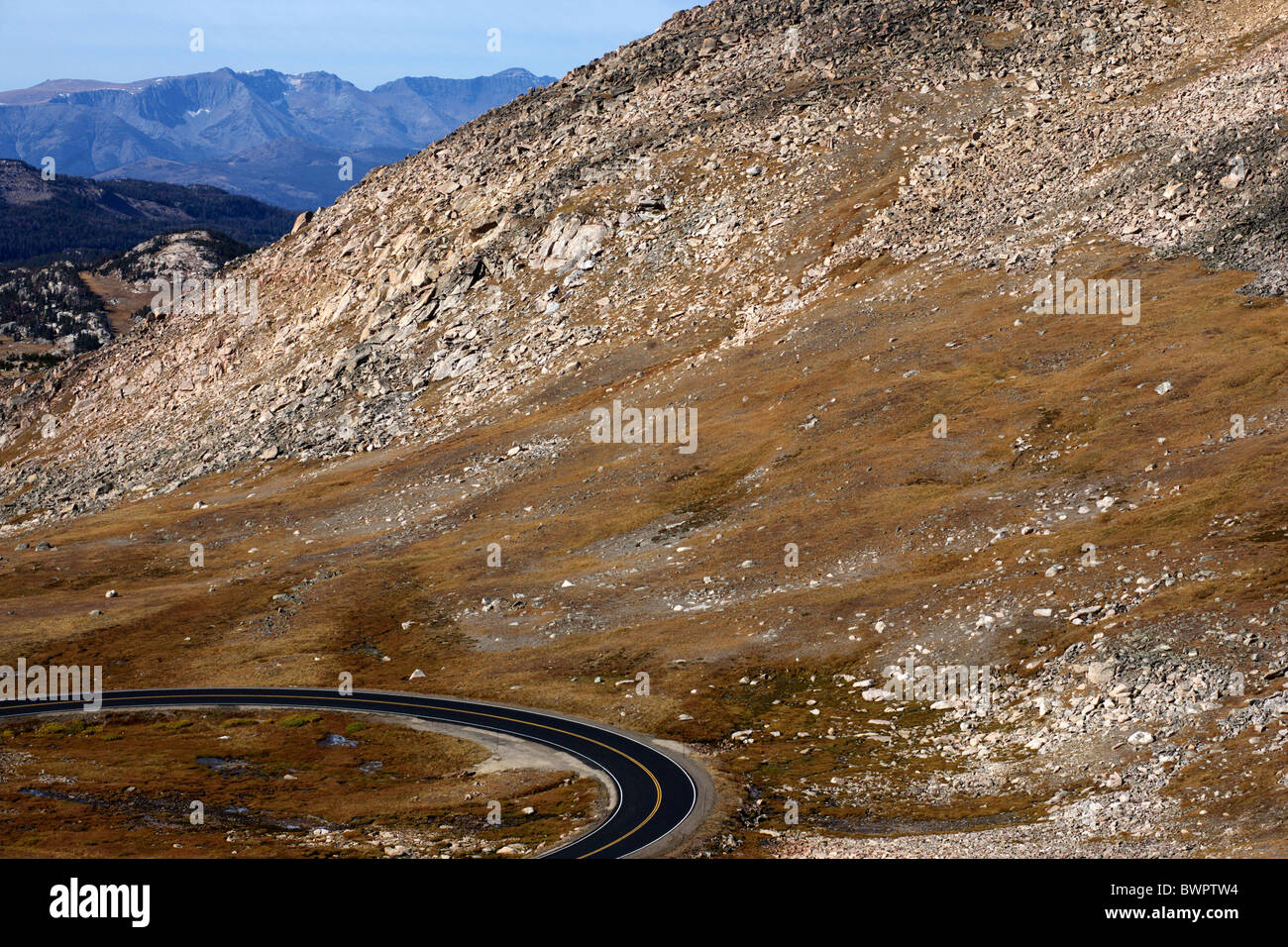 La Beartooth Highway au col de Beartooth, dans le Montana, États-Unis d'Amérique Banque D'Images