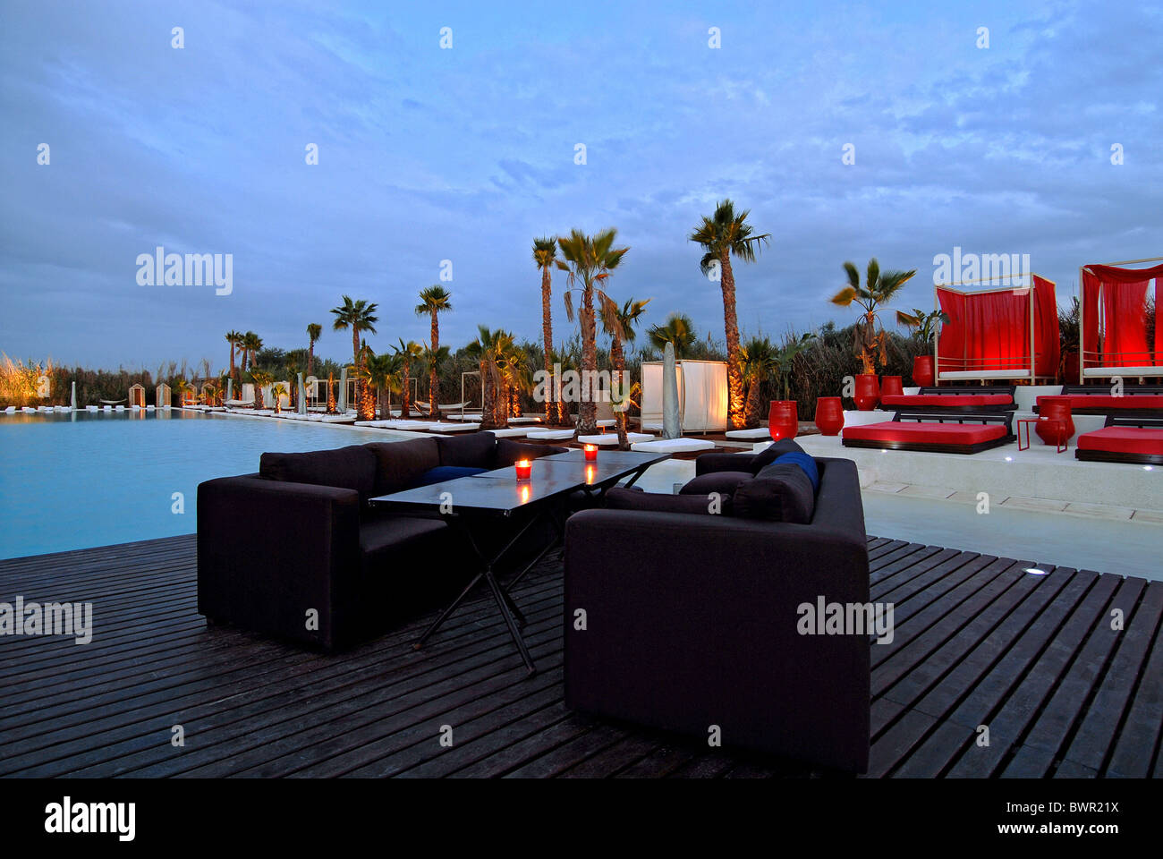 Plage Rouge Marrakech Maroc Afrika Mobilier Canapé Chill Out