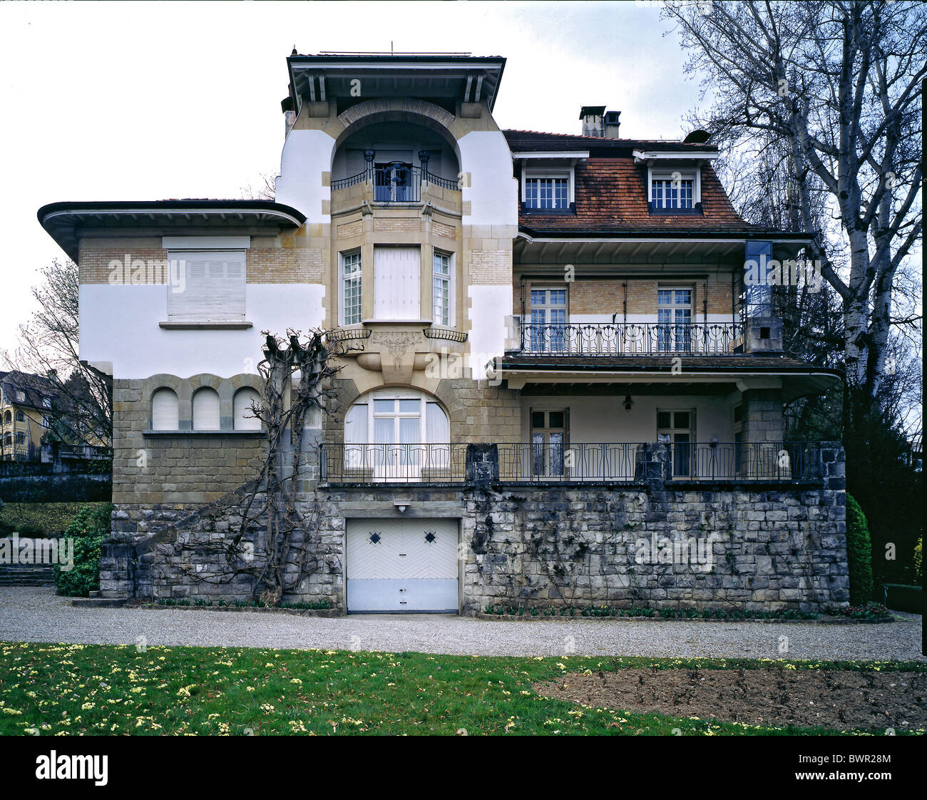 Suisse Europe Villa Art Nouveau canton Vaud Lausanne extérieur bâtiment maison Banque D'Images