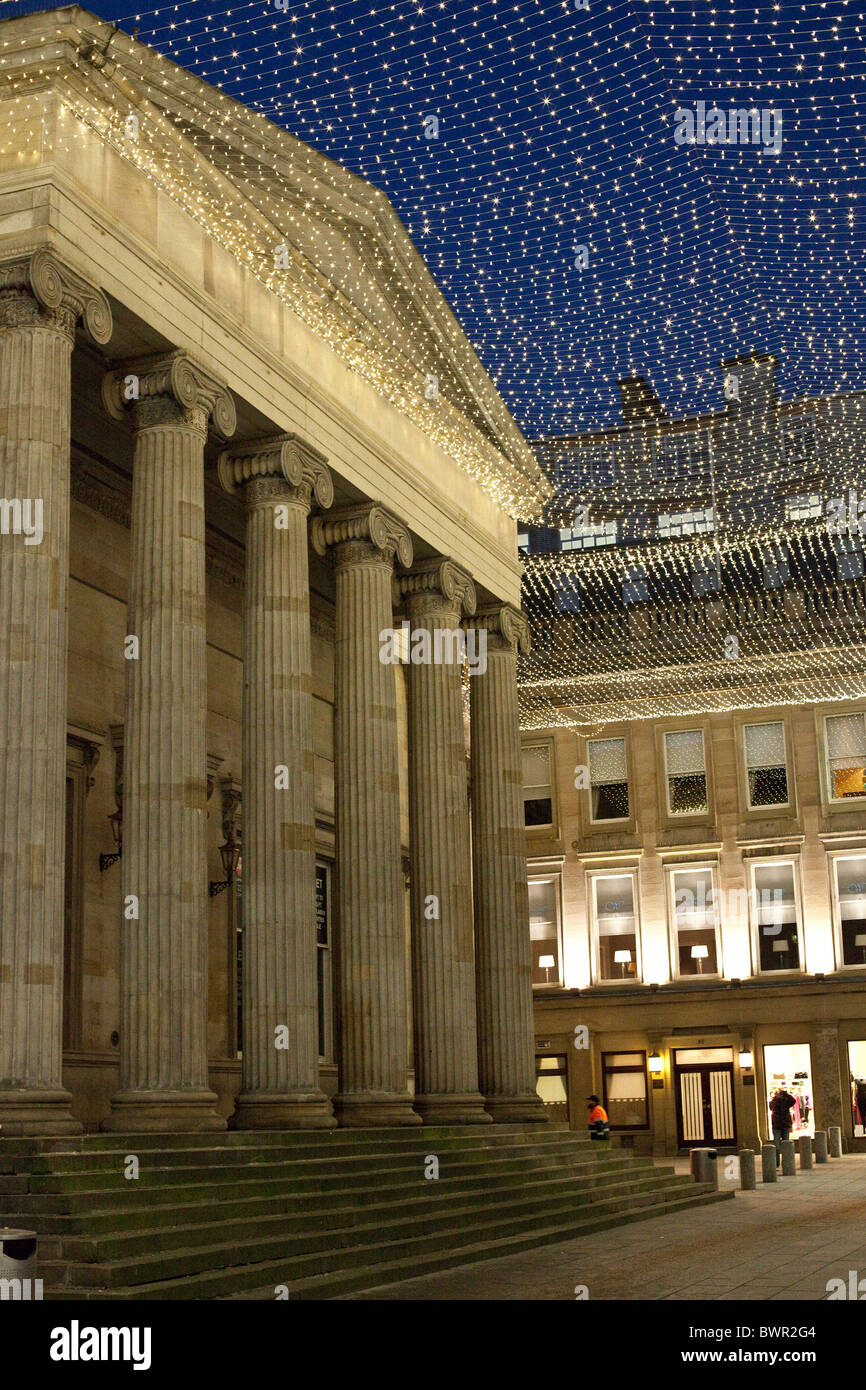 Merchant City Glasgow à nuit à Noël Banque D'Images