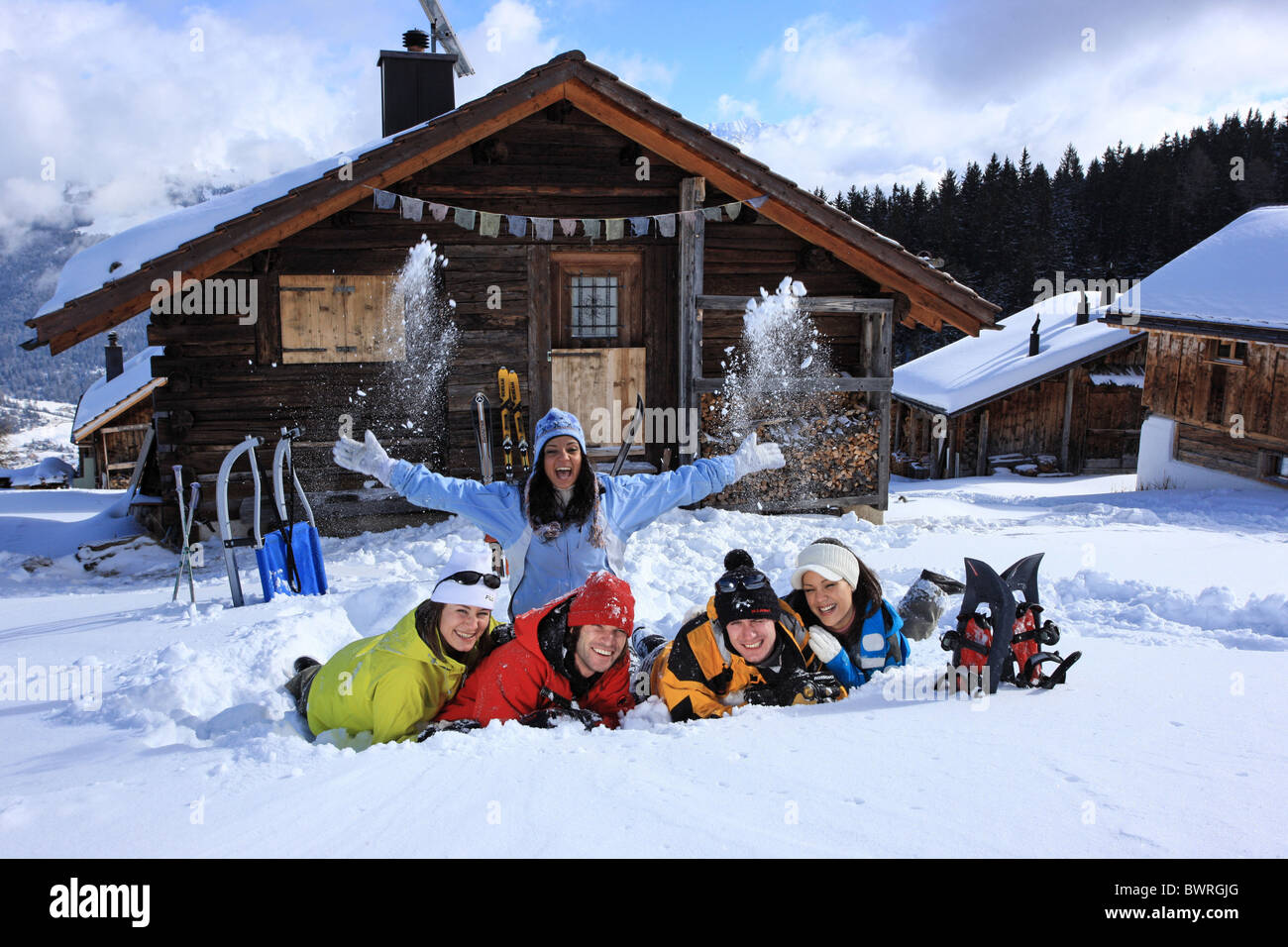Suisse Europe occidentale à l'extérieur extérieur extérieur alpin paysage montagne montagnes alpes canton Grisons Banque D'Images