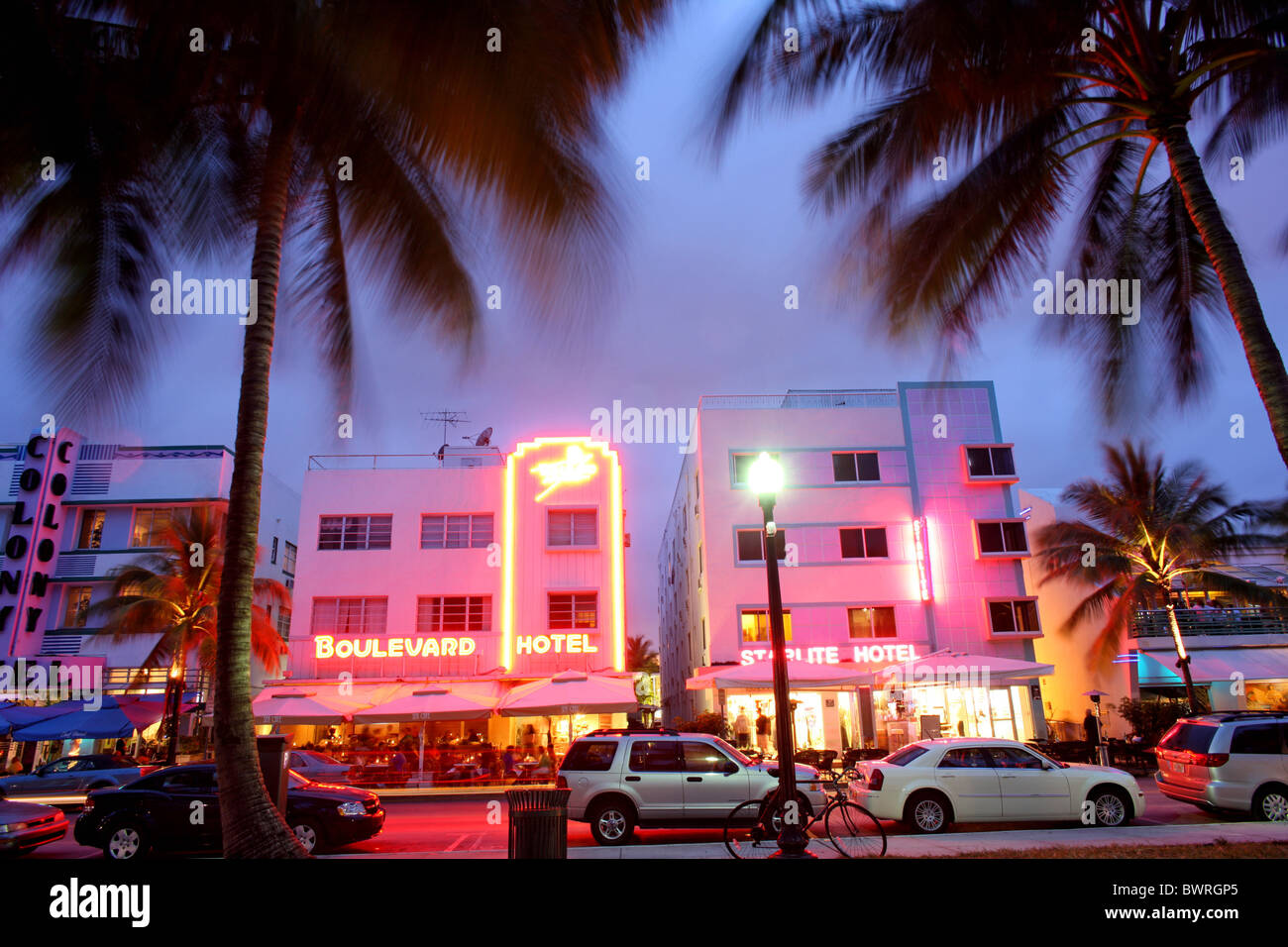 États-unis d'Amérique États-Unis Amérique du Nord Miami South Beach Art Deco District Piscine en plein air à l'extérieur arkite Banque D'Images