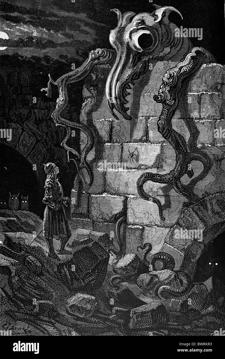 Gustave Doré ; le monstre noueux de Thomas Hood le jeune la légende de la croquemitaine et l'époque chevaleresque de Charlemagne; Banque D'Images