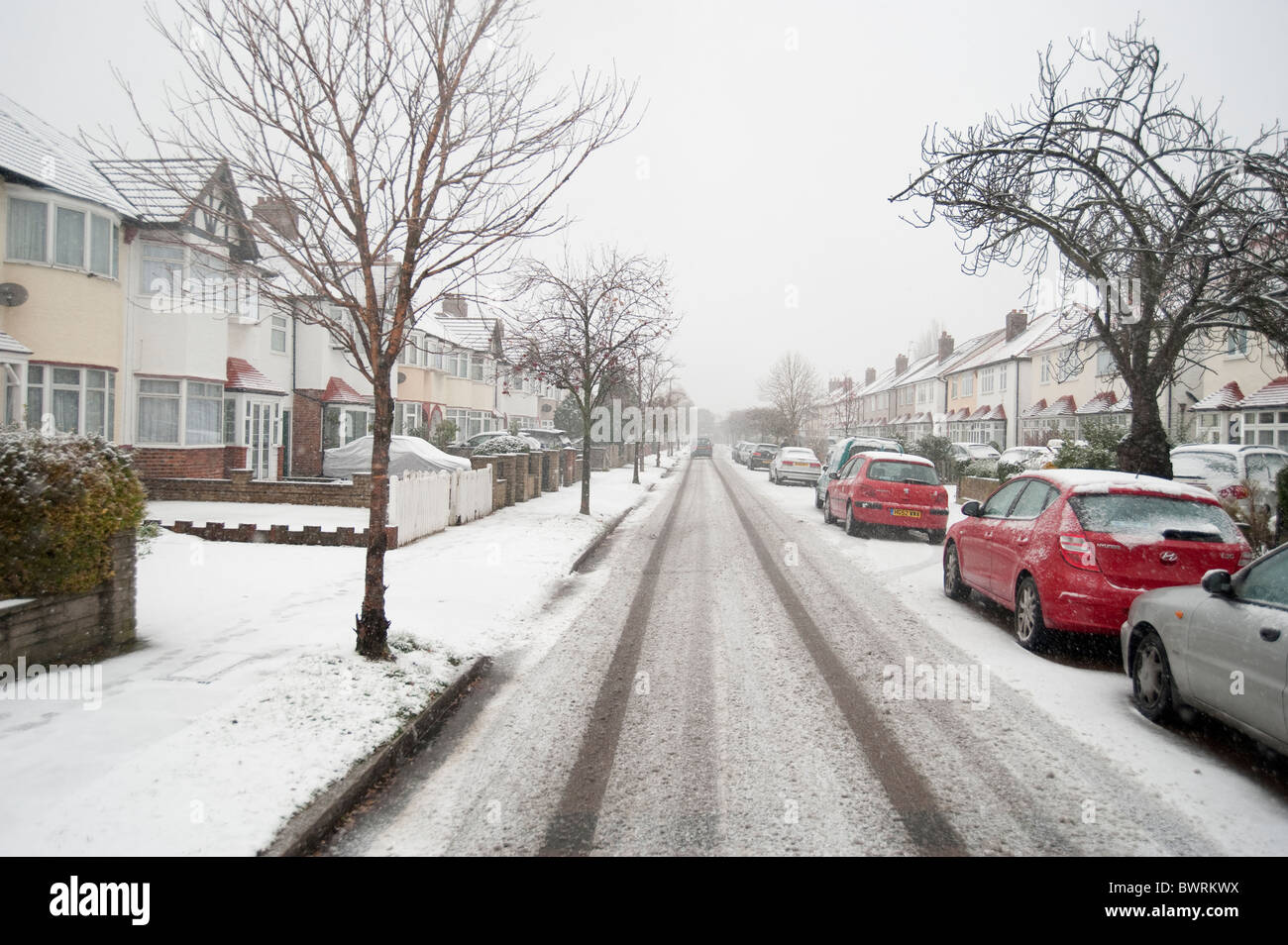 Neige précoce en Londres, 30 Novembre 2010 Banque D'Images