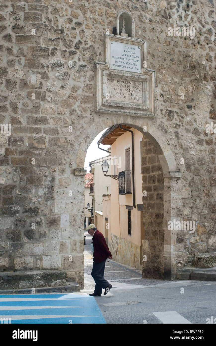 Puerta de la chaîne ou de la chaîne porte. Brihuega. Tryp Guadalajara région. Province de Guadalajara. Castille La Mancha. Espagne Banque D'Images