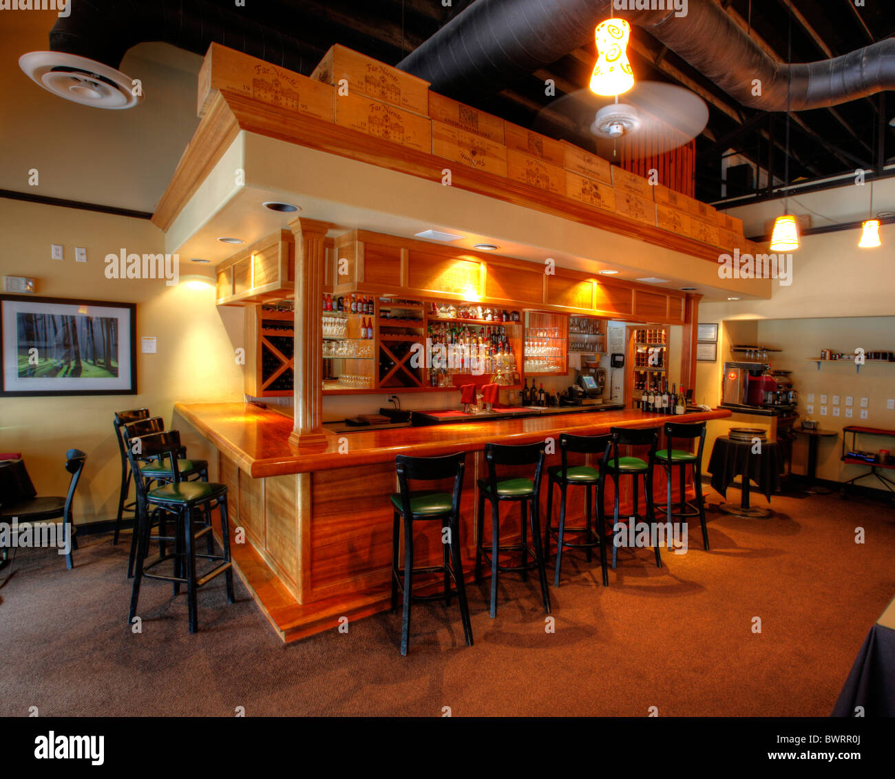 Bar dans un restaurant de luxe dans les Etats-Unis. Banque D'Images