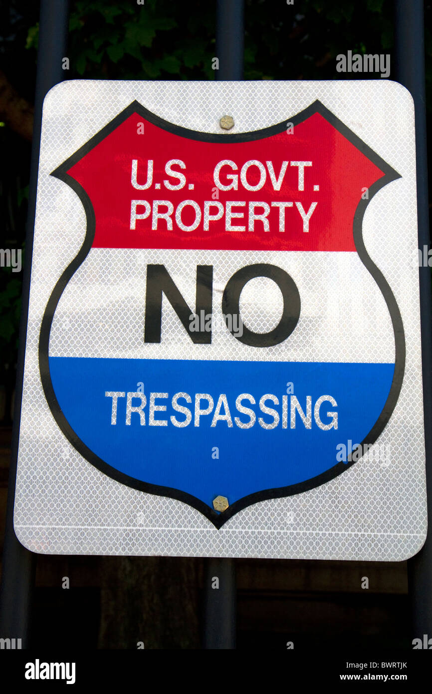 Aucune intrusion sign in Denver, Colorado, États-Unis. Banque D'Images