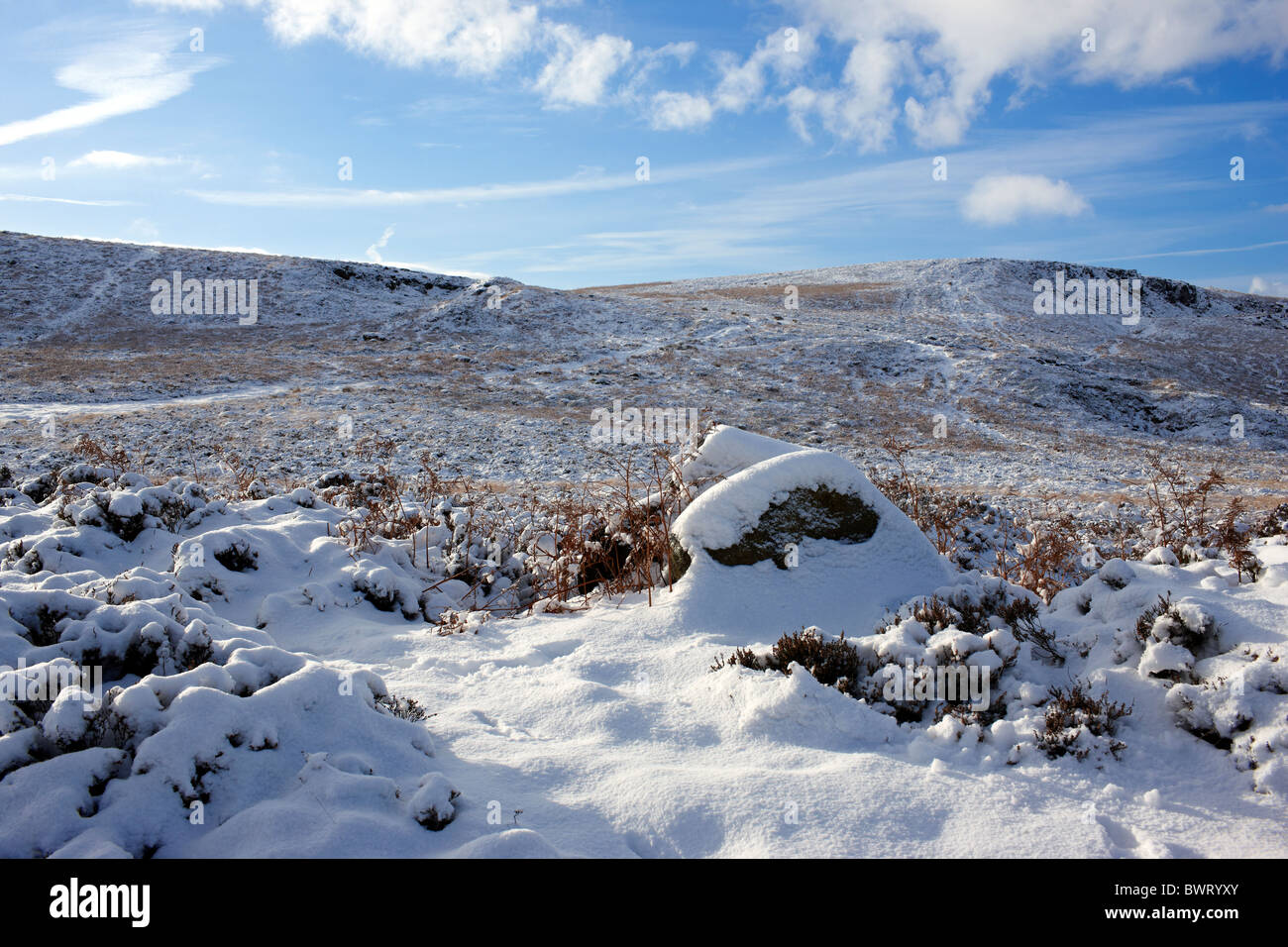 Ilkley Moor, West Yorkshire, dans la neige Banque D'Images