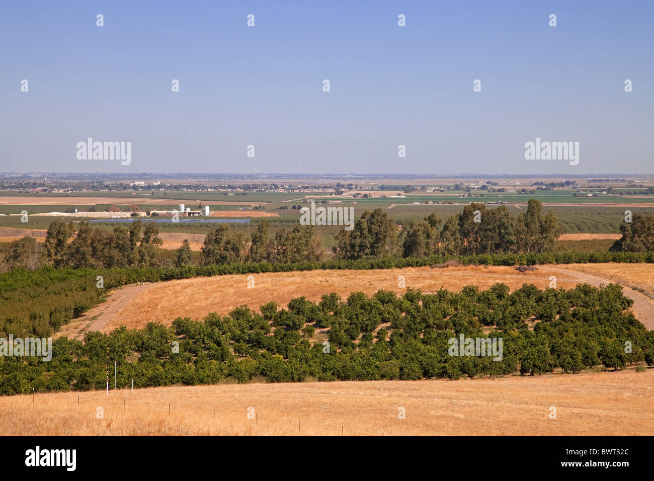 Cultures et fermes dans Central Valley, California, USA Banque D'Images