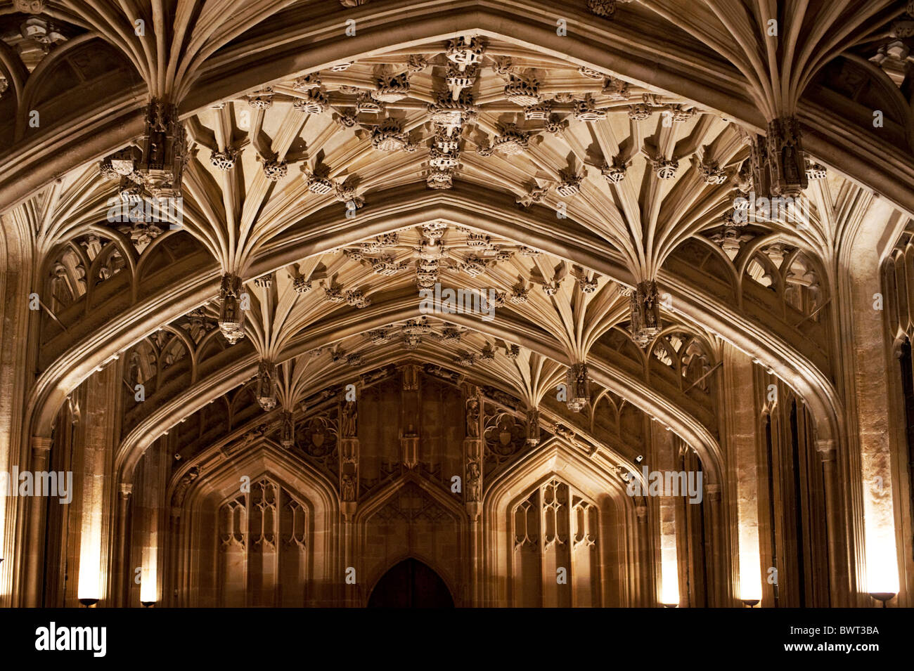 Le plafond à l'Université d'Oxford's Divinity School, avec lierne vaulting dans le style perpendiculaire. Banque D'Images