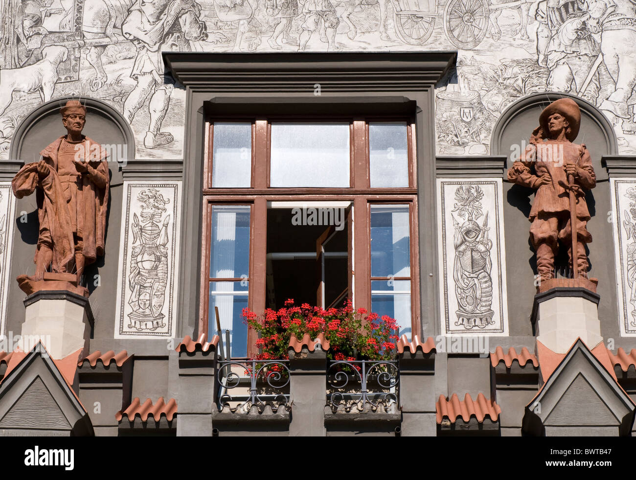 Mairie, Prachatice, Région de la Bohème du Sud, République Tchèque Banque D'Images