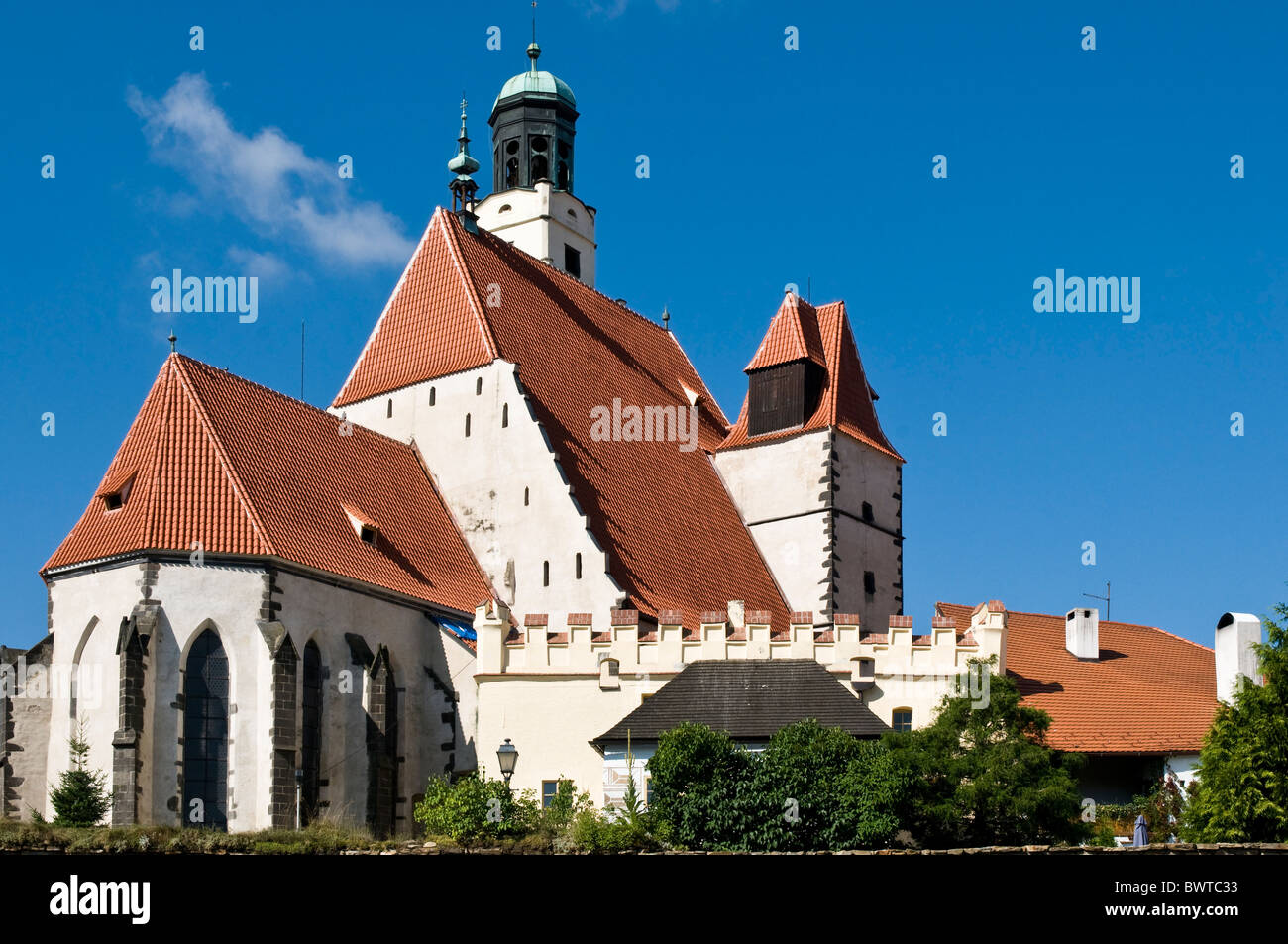 L'église St Jacob, Prachatice, Région de la Bohème du Sud, République Tchèque Banque D'Images