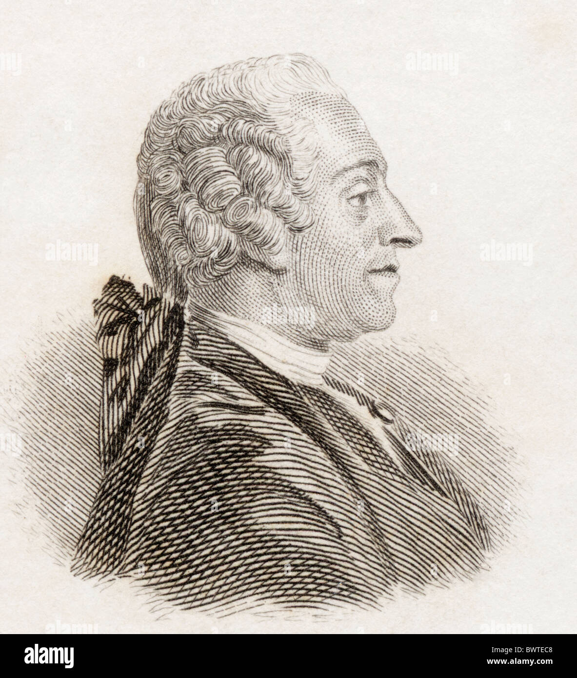 Jean-François Marmontel, 1723 à 1799. L'historien français, écrivain et membre du mouvement Encyclopediste. Banque D'Images