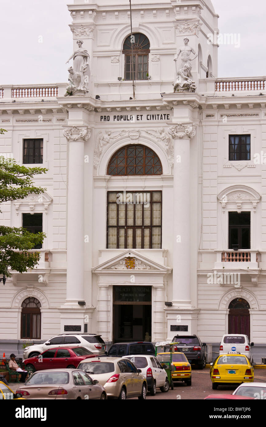 La ville de Panama, Panama - Palais Municipal, Casco Viejo, centre-ville historique. Banque D'Images