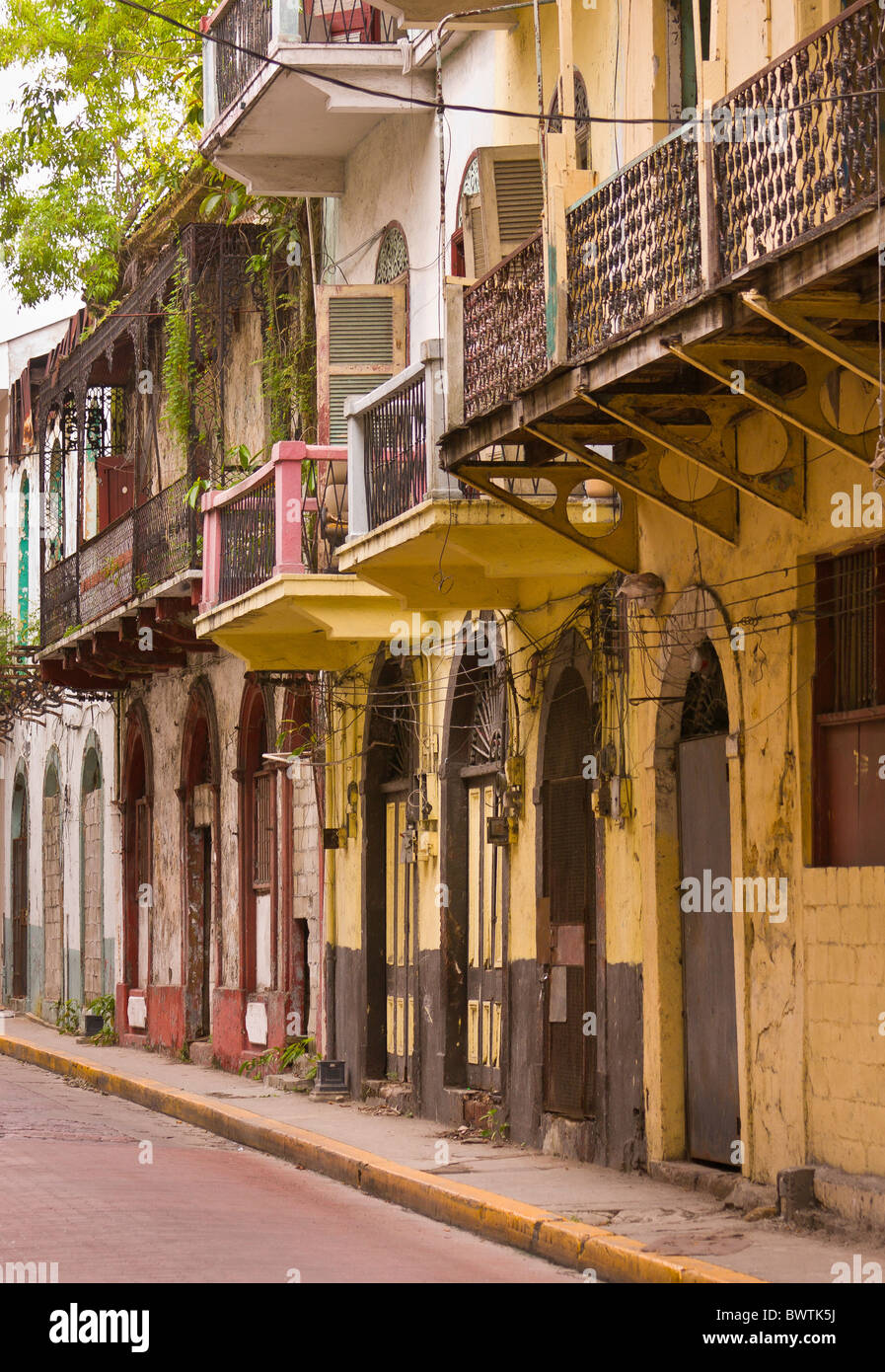 La ville de Panama, Panama - Calle Santos Jorge, dans le Casco Viejo, centre-ville historique. Banque D'Images