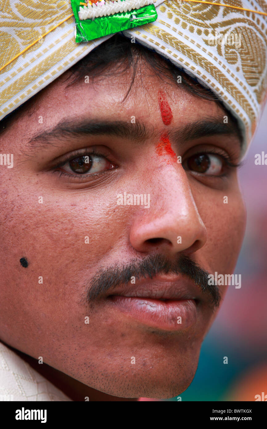 Cérémonie de mariage en Inde du sud de l'Andhra Pradesh Banque D'Images