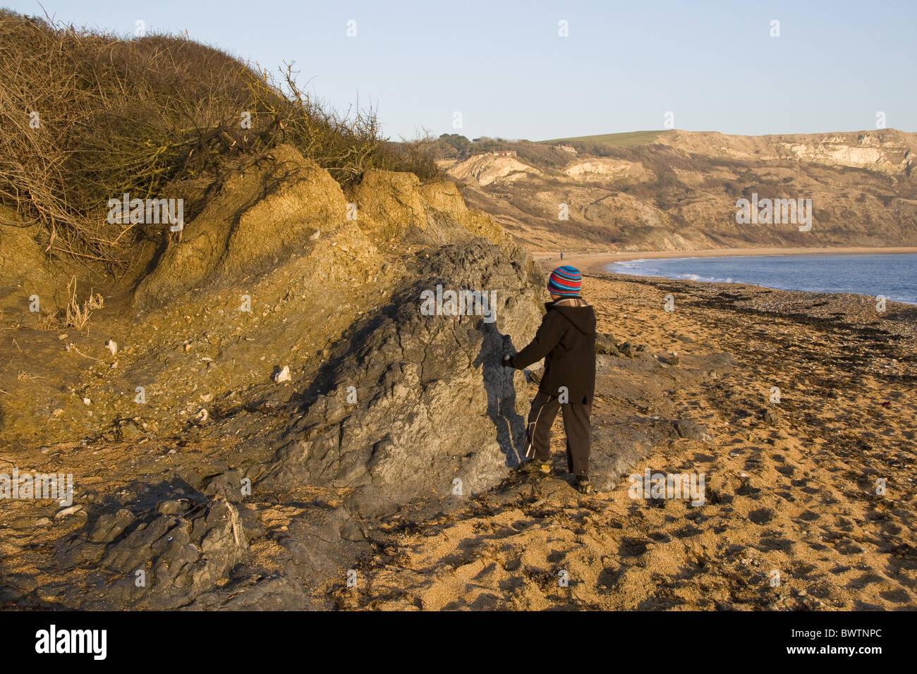 Plages Plage de la Grande-Bretagne Angleterre Anglais Europe côte européenne Géologie géologique géologiques côtières les côtes des combustibles fossiles Banque D'Images