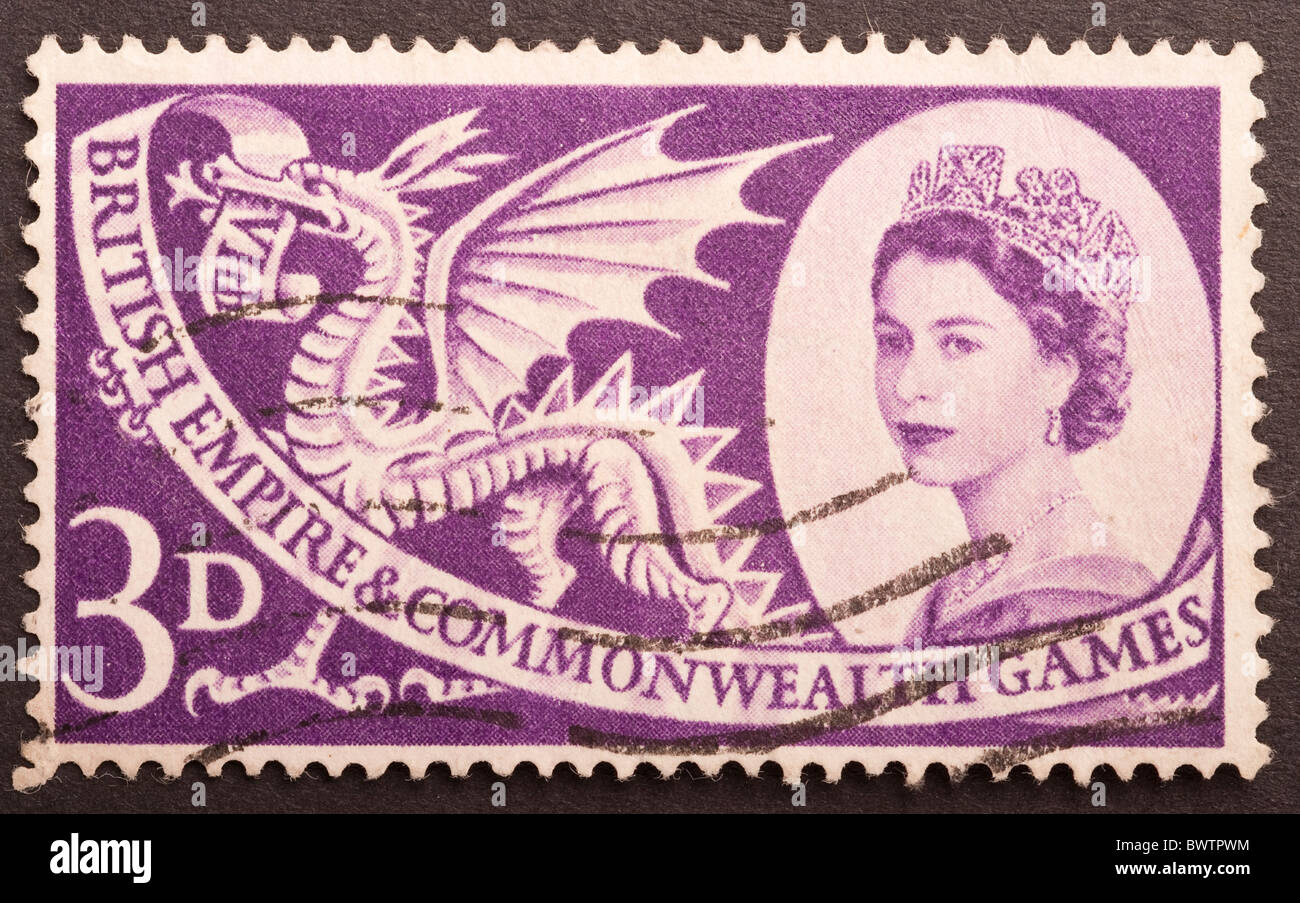 Royaume Uni timbre poste 3d, 1958 question Banque D'Images