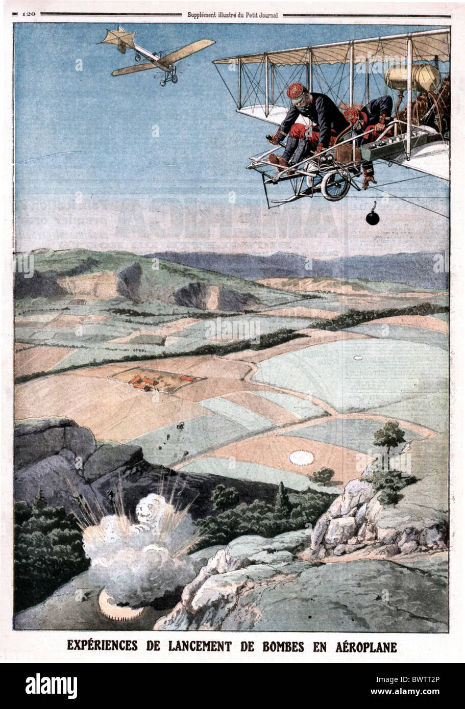 Le Petit Journal avion avion historique historique histoire Première Guerre mondiale WW1 1912 double attentat decker bi Banque D'Images