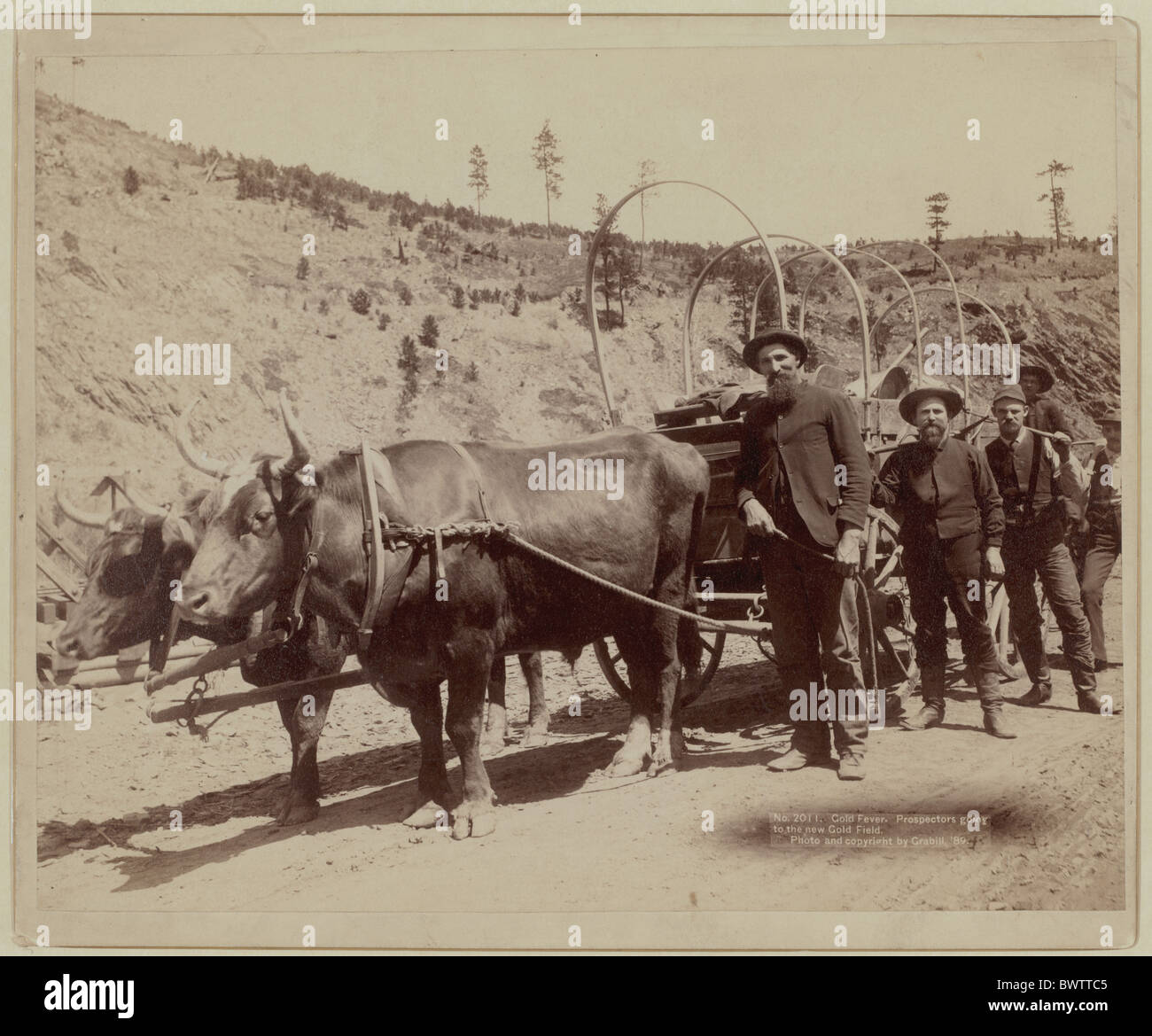 La fièvre de l'or de l'or photo wagon prospecteurs terrain John Grabill ca. Trek 1890 USA Amérique États-unis North Ame Banque D'Images