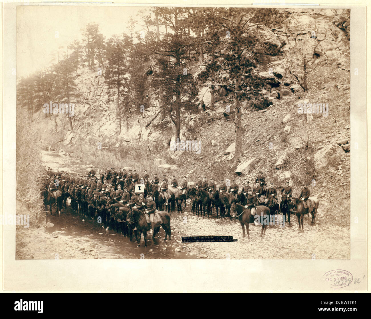 Je troupe Fort Meade cavalerie USA Amérique États-Unis Amérique du Nord Ouest sauvage de l'armée John Gabrill rivière 1890 Banque D'Images