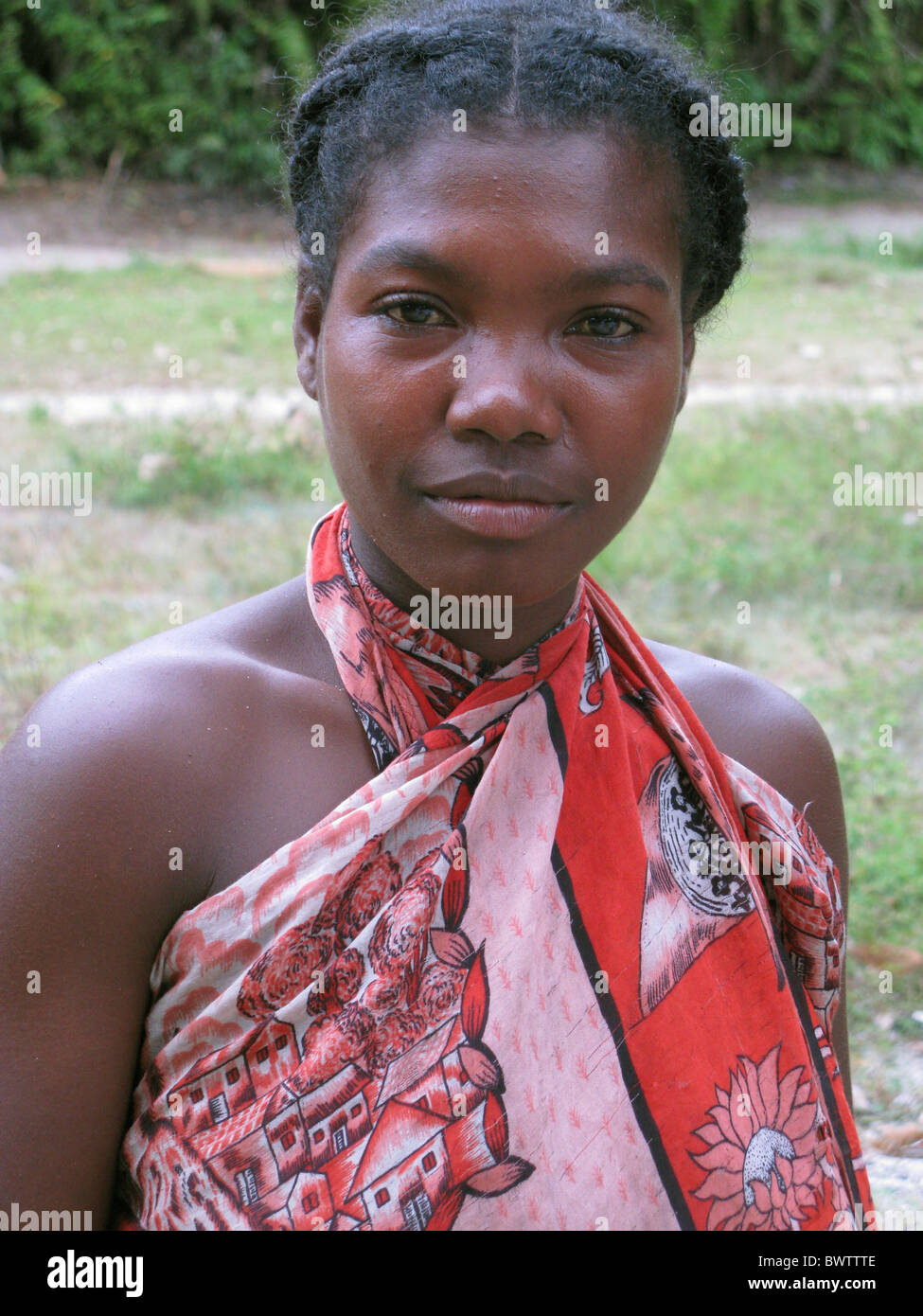 Portrait de femme malgache, Madagascar Banque D'Images