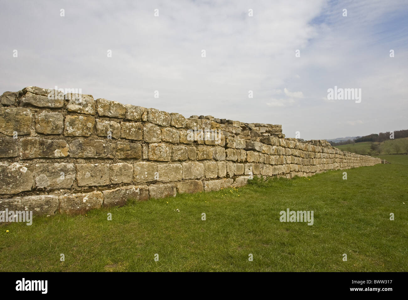 Reste des fortifications romaines Mur d'Hadrien Banque D'Images