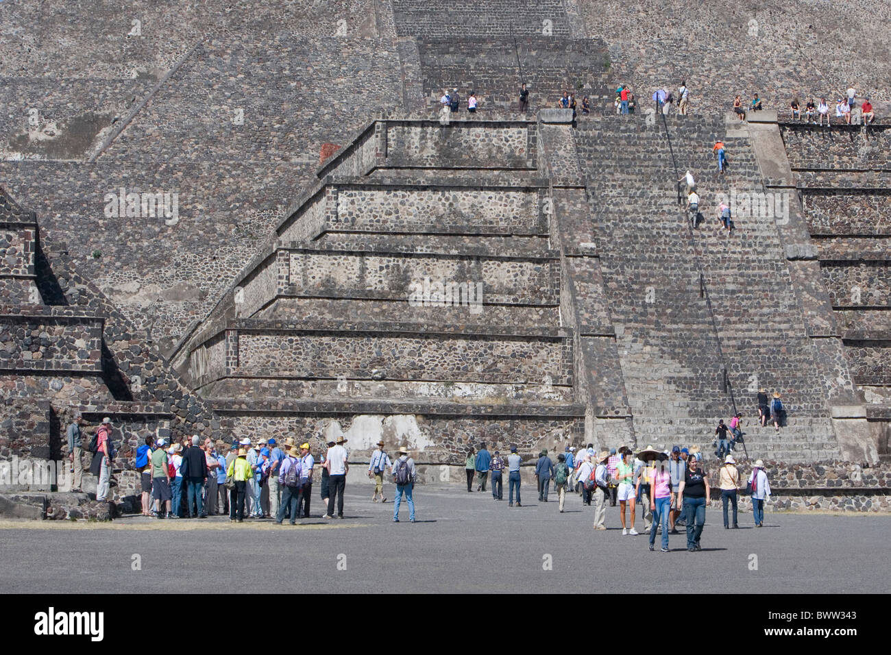 Mexique Amérique Centrale Amérique latine ruines Teotihuacan site du patrimoine mondial de l'Amérique du Sud de la pyramide de la Lune Februa Banque D'Images